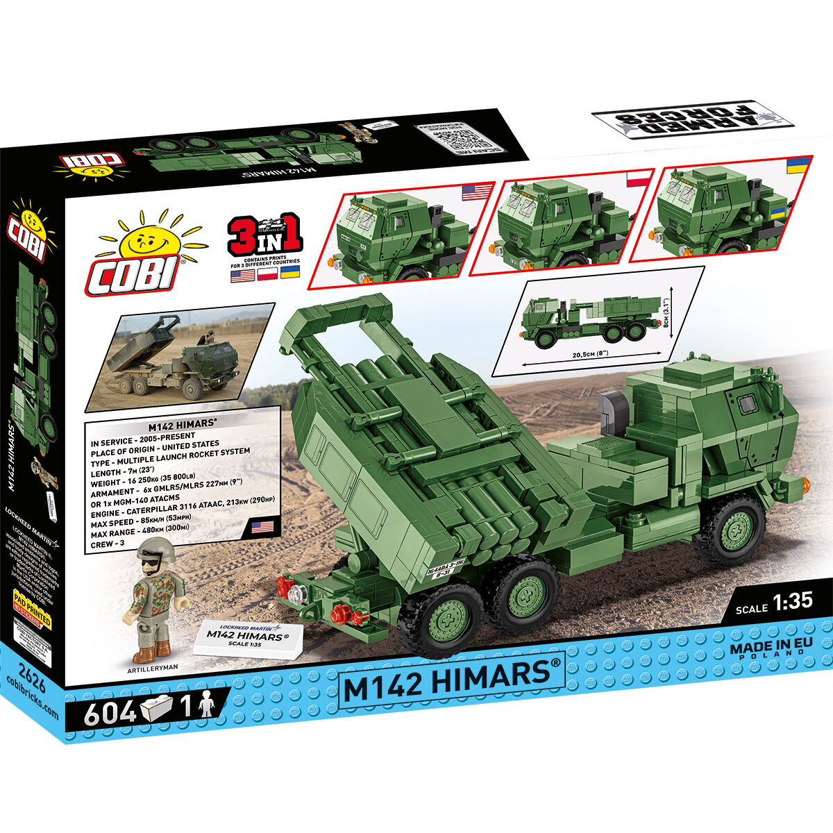 Model M142 HIMARS® z trzema wariantami oznaczeń