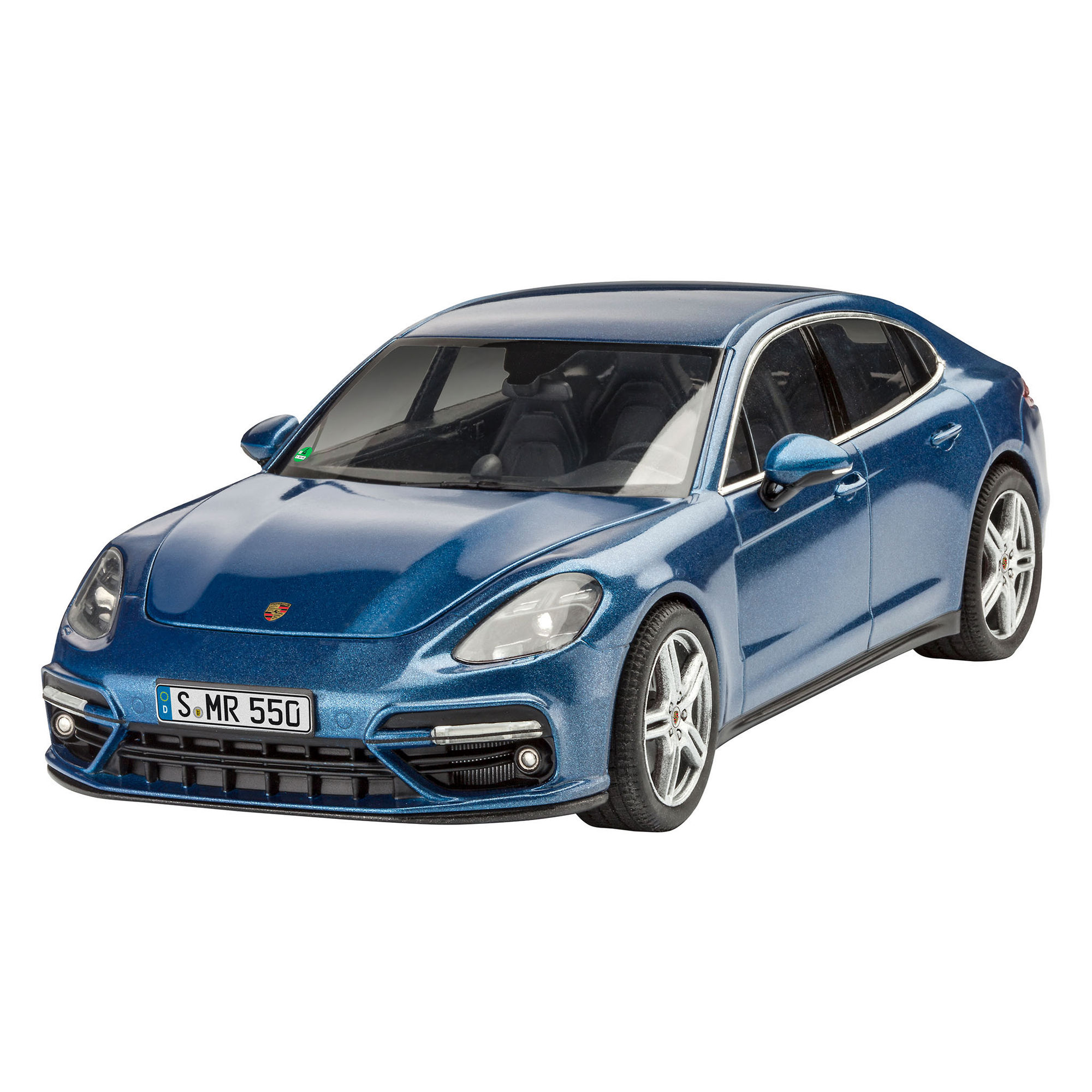 Zbudowany model Porsche Panamera w kolorze niebieskim