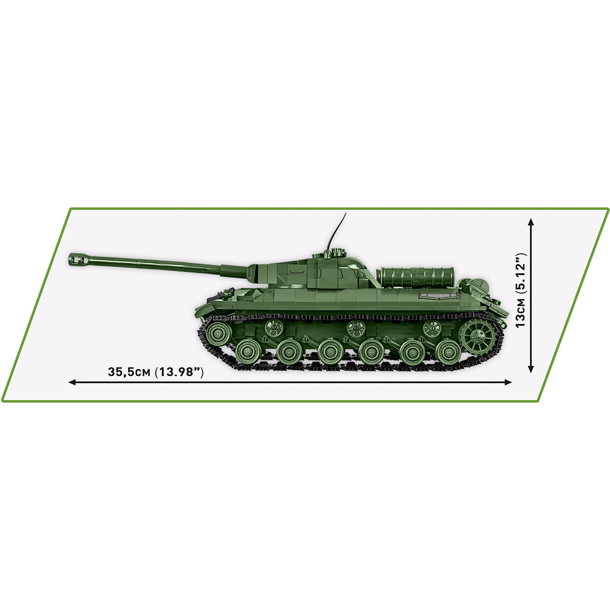 Wymiary modelu IS-3: 35,5 cm długości i 13 cm wysokości