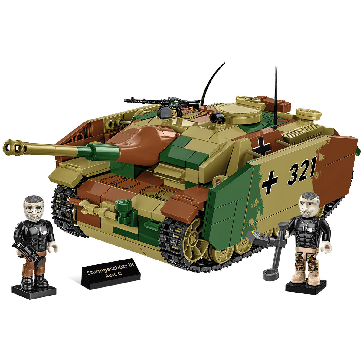Model Sturmgeschütz III Ausf. G z dwiema figurkami