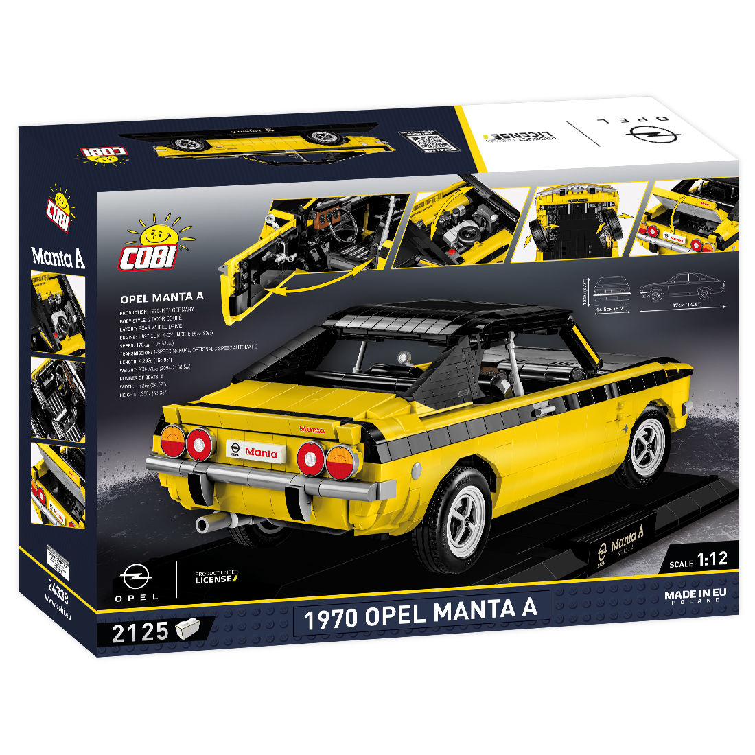 Opel Manta A w widoku z tyłu na podstawce ekspozycyjnej