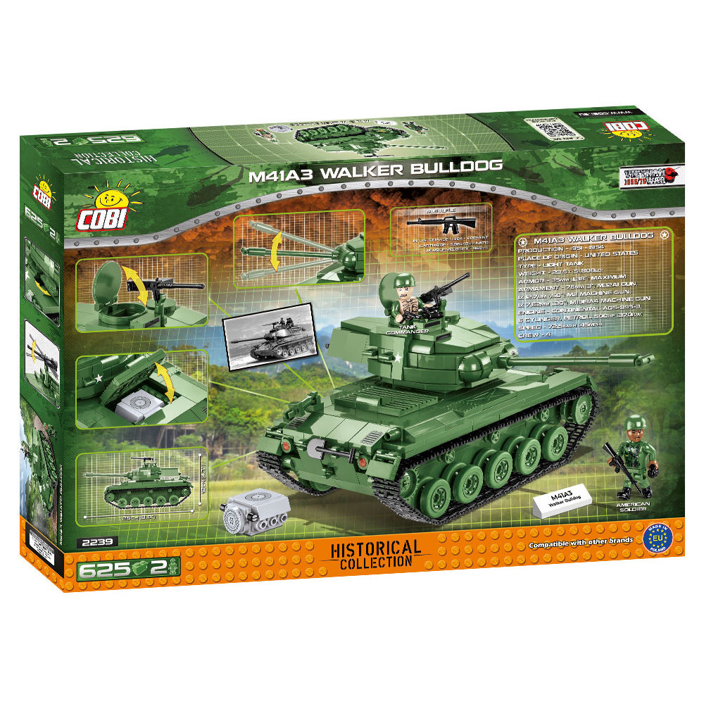 Tył pudełka zestawu COBI M41A3 Walker Bulldog