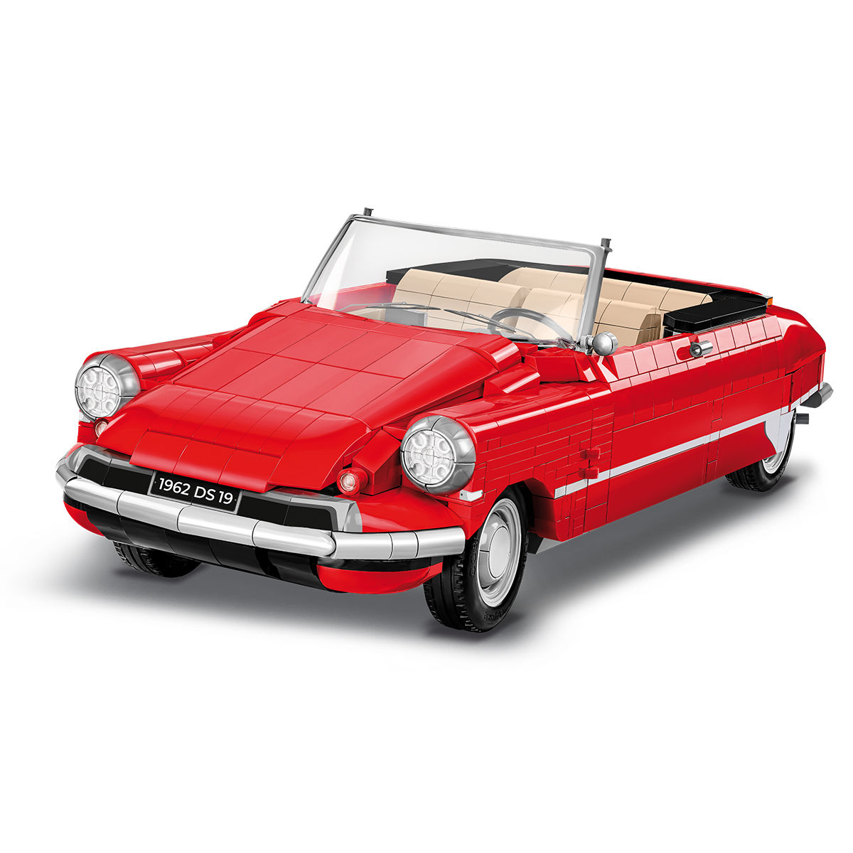 Czerwony model Citroëna DS 19 Décapotable od przodu