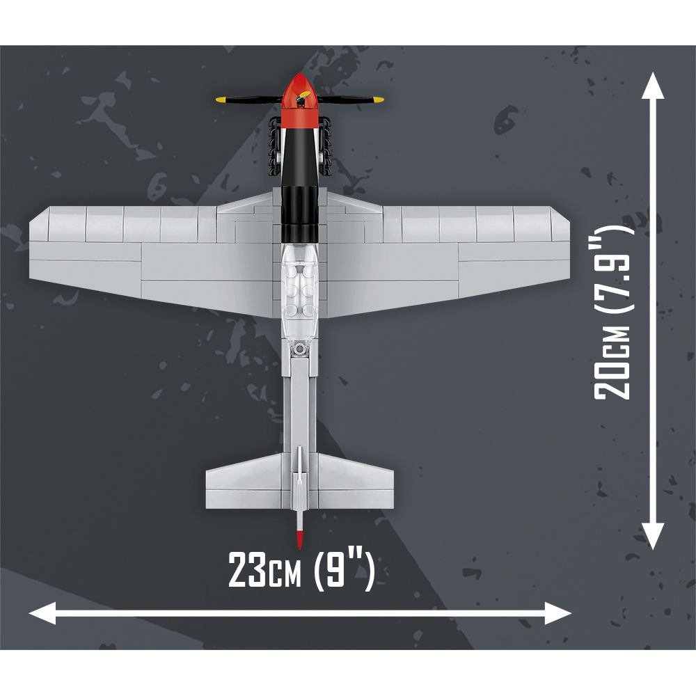 Widok z góry modelu z podanymi wymiarami 23 cm na 20 cm