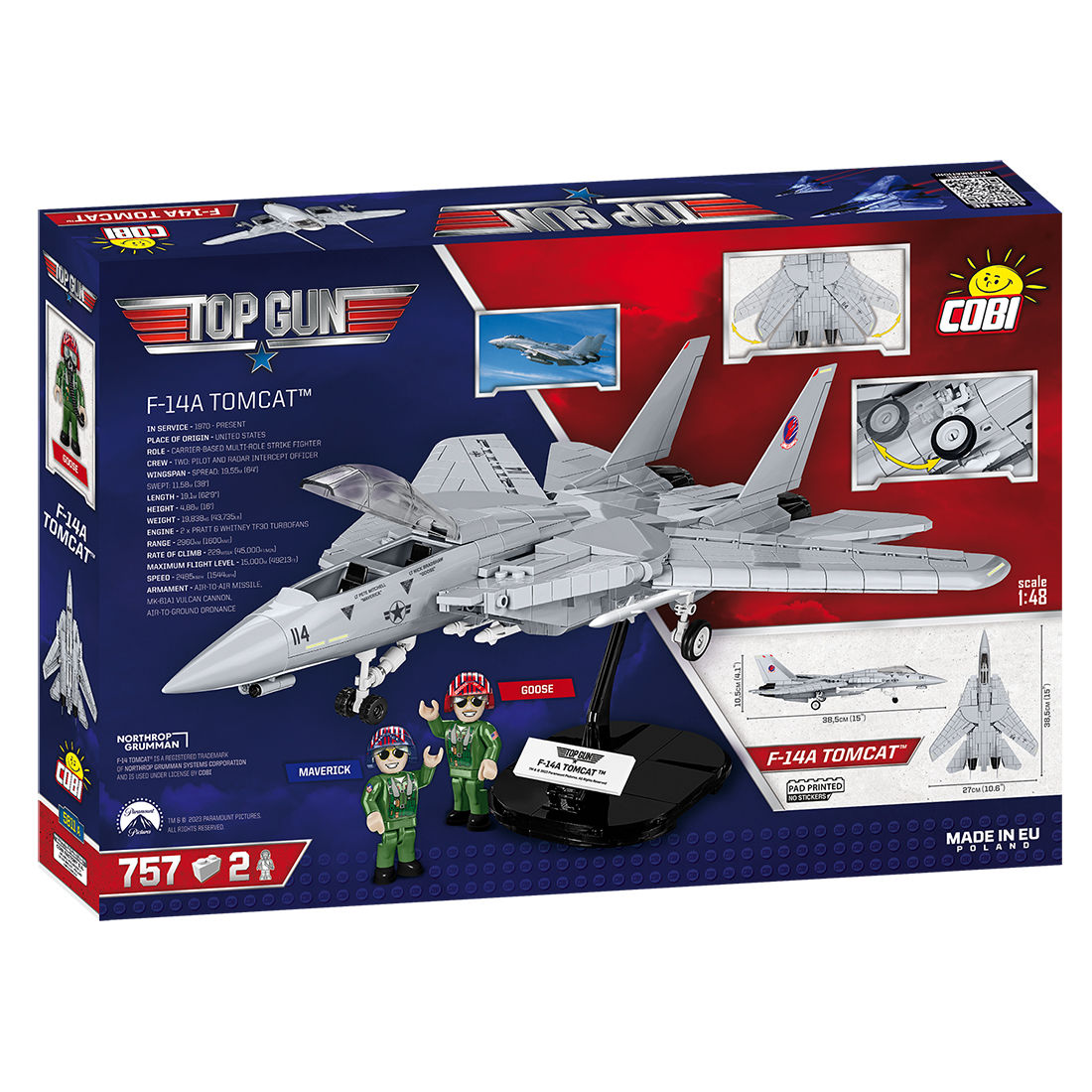 Model F-14A Tomcat z figurkami pilotów i podstawką ekspozycyjną