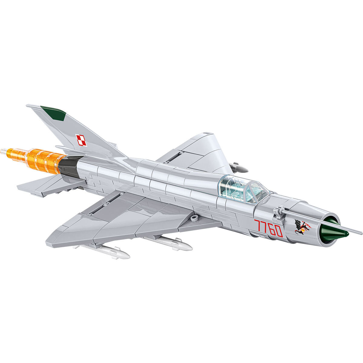 Zbudowany model MiG-21 MF w widoku z przodu