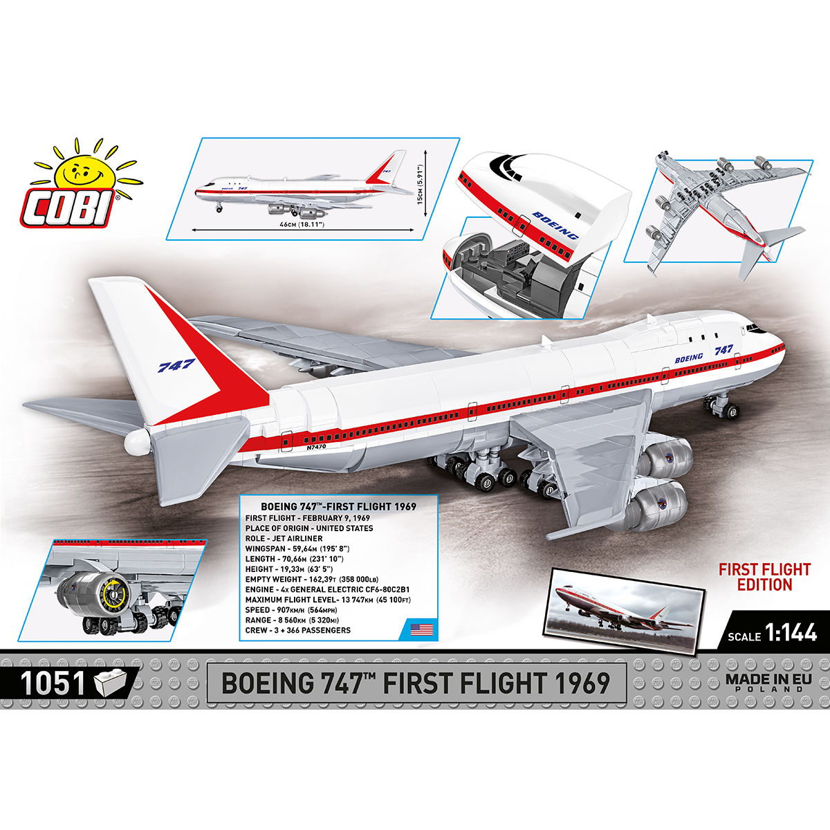 Zbudowany model samolotu Boeing 747