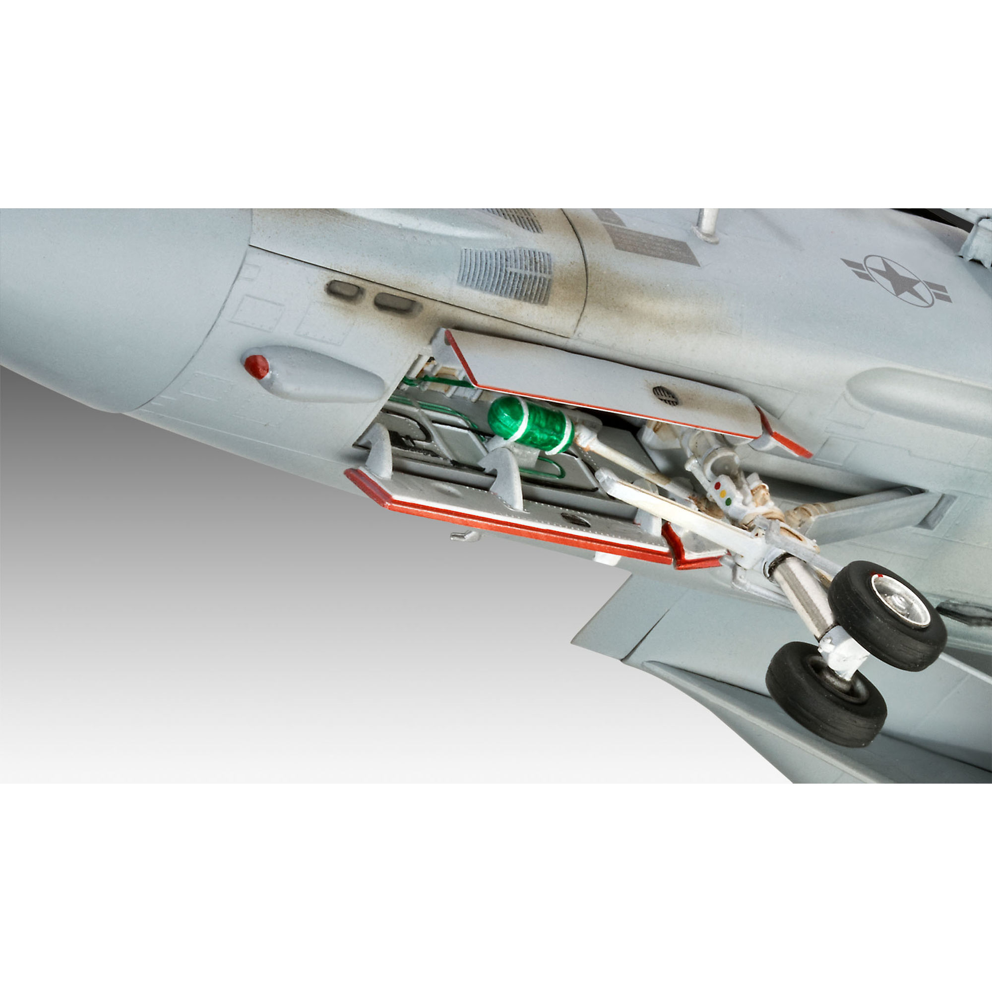 Spód modelu F-14A Tomcat z podwoziem
