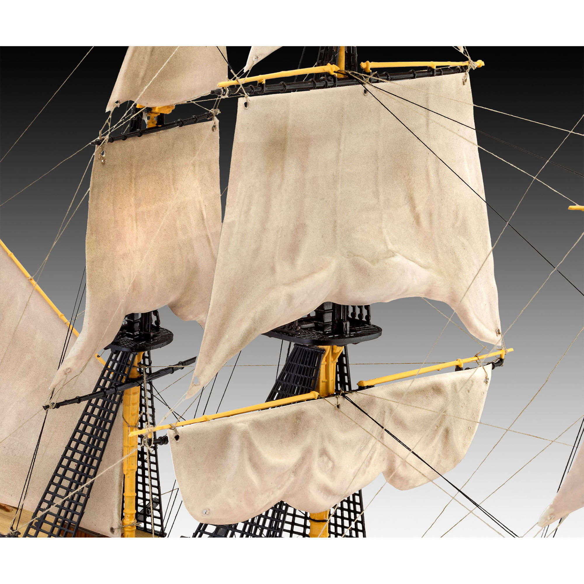 Maszty, żagle i olinowanie modelu HMS Victory