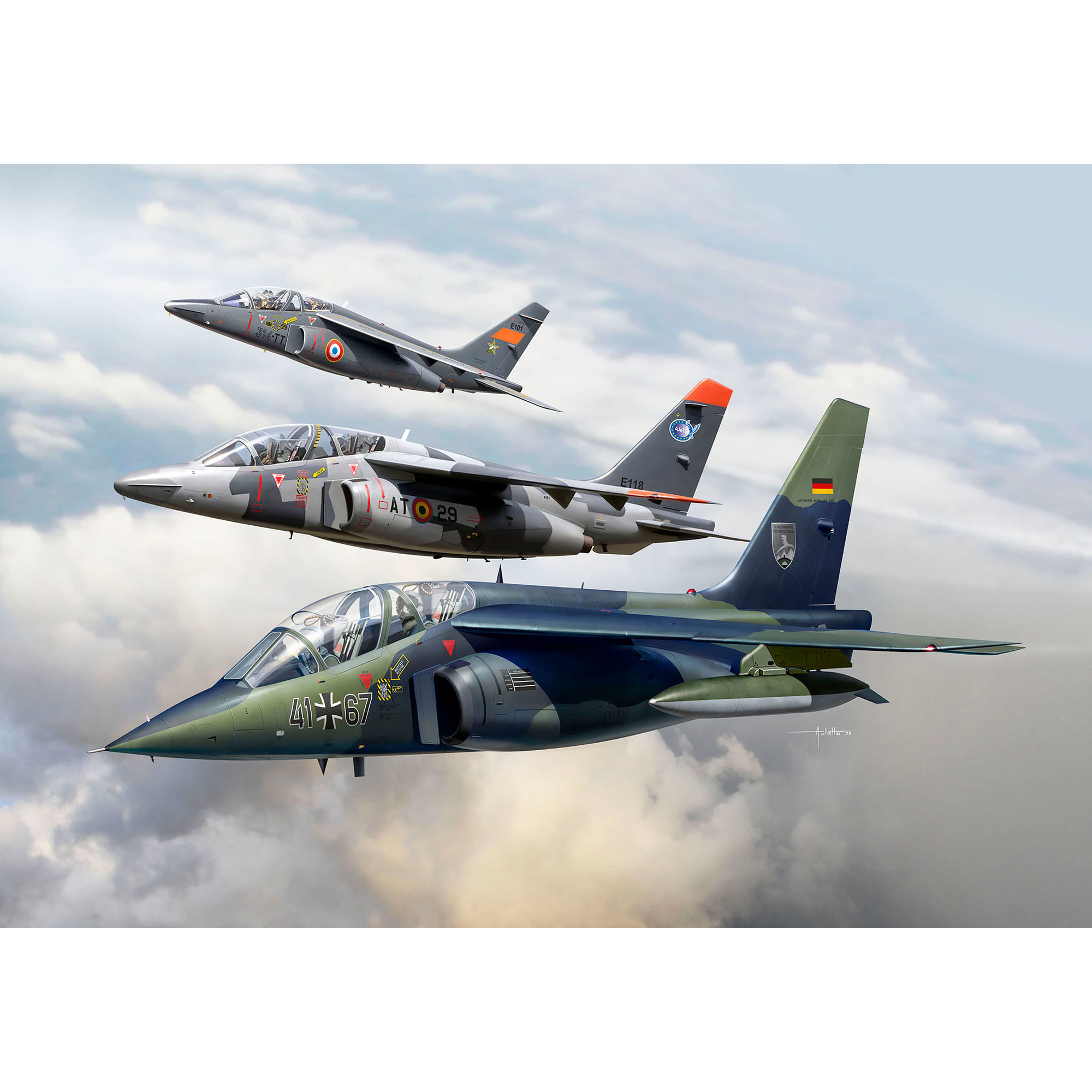 Trzy samoloty Alpha Jet w locie