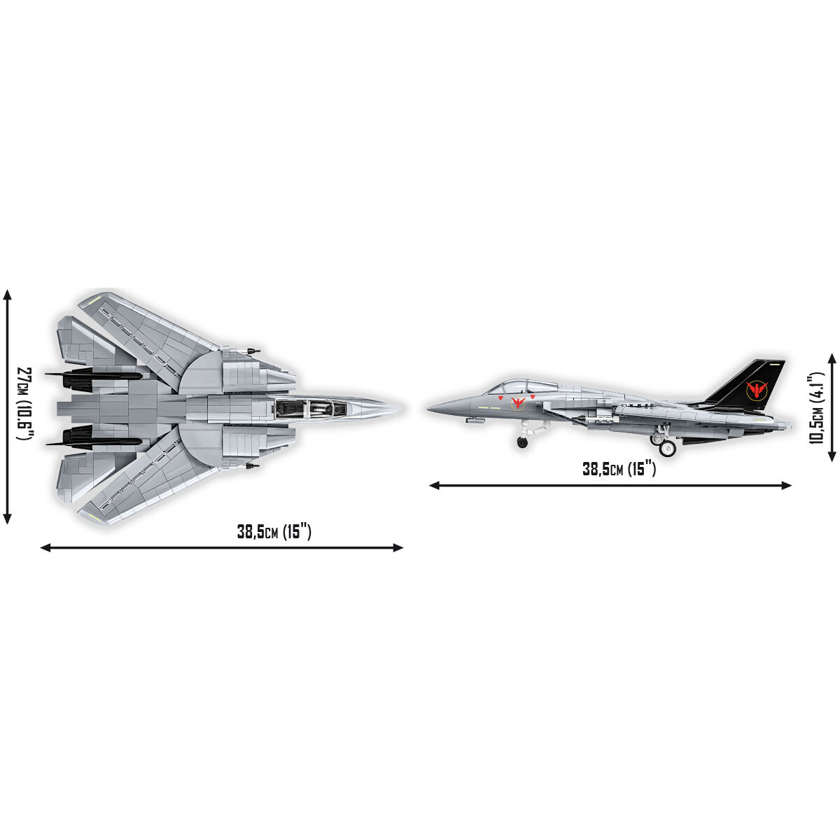 Model F-14 Tomcat na podstawce ekspozycyjnej z dwiema figurkami