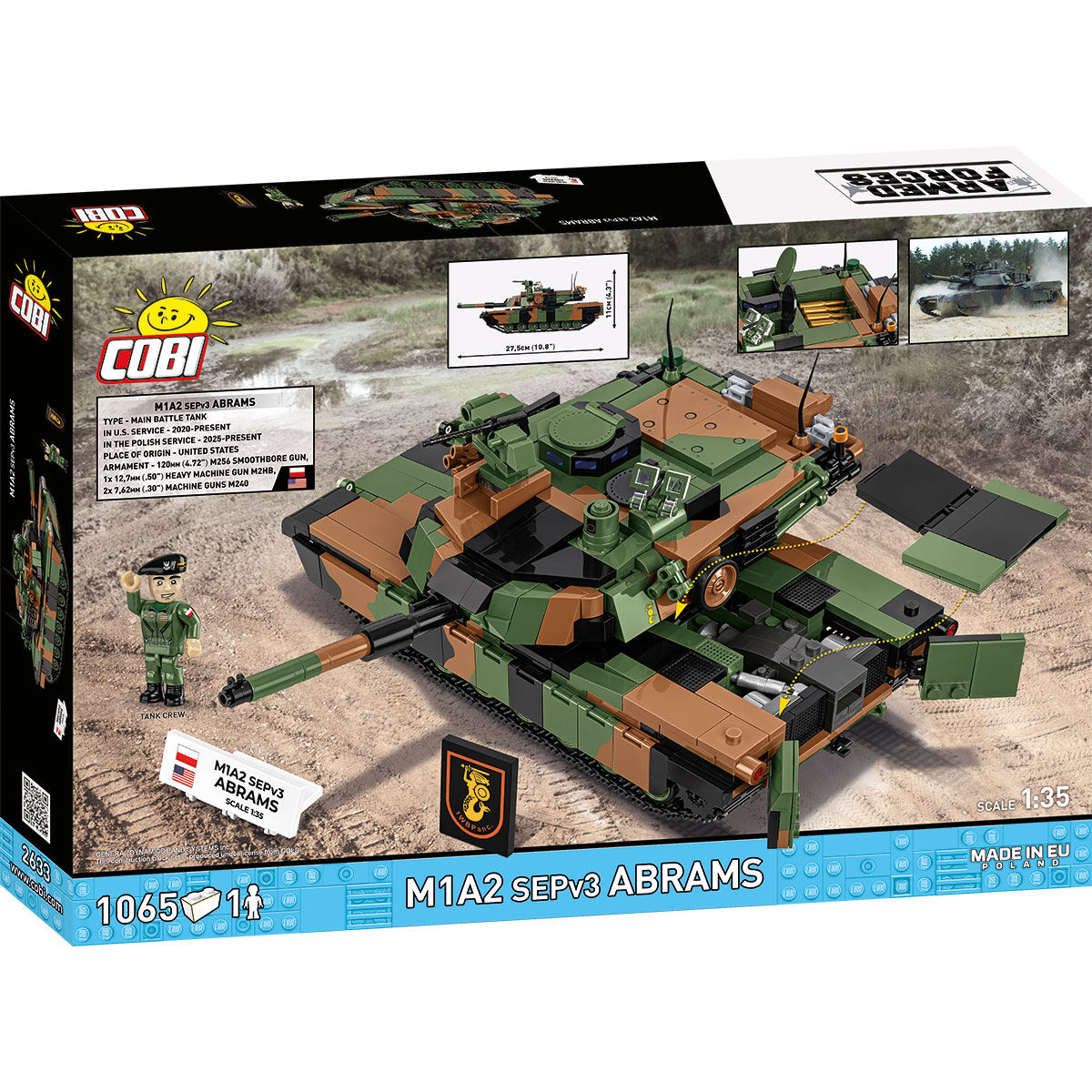 Model M1A2 Abrams w polskim kamuflażu widziany z góry