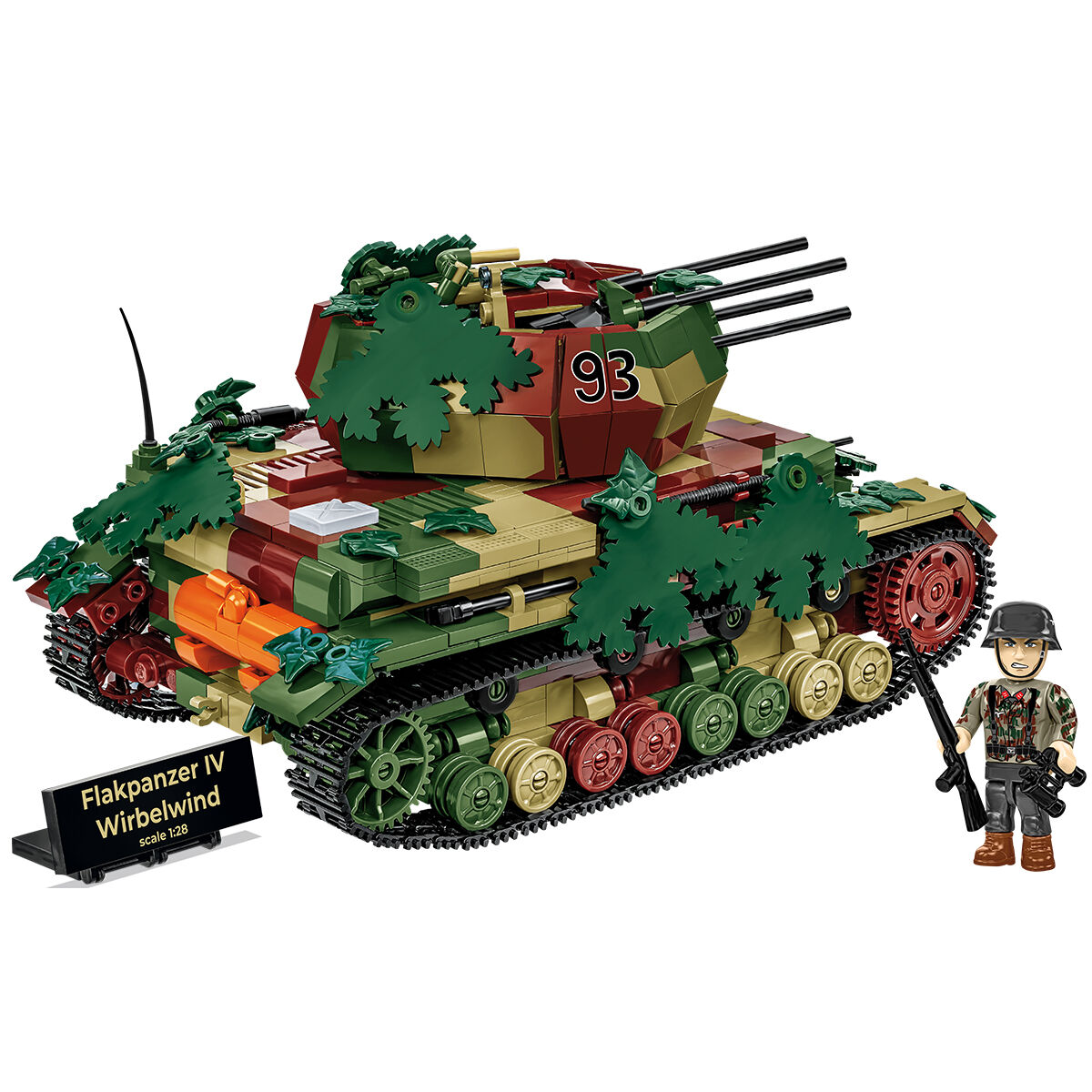 Tył i bok zbudowanego modelu Flakpanzer IV Wirbelwind