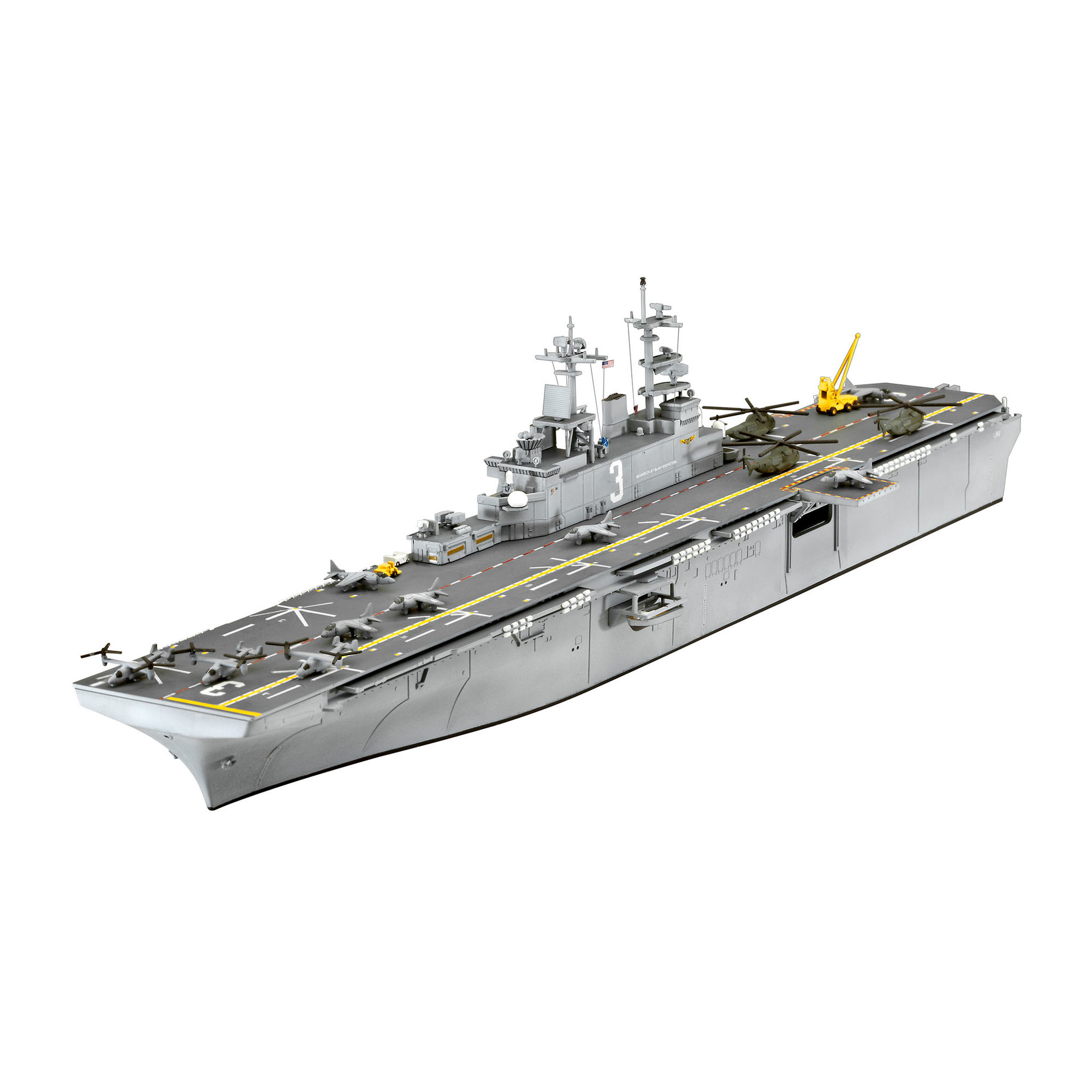 Zmontowany model okrętu USS Wasp w skali 1:700
