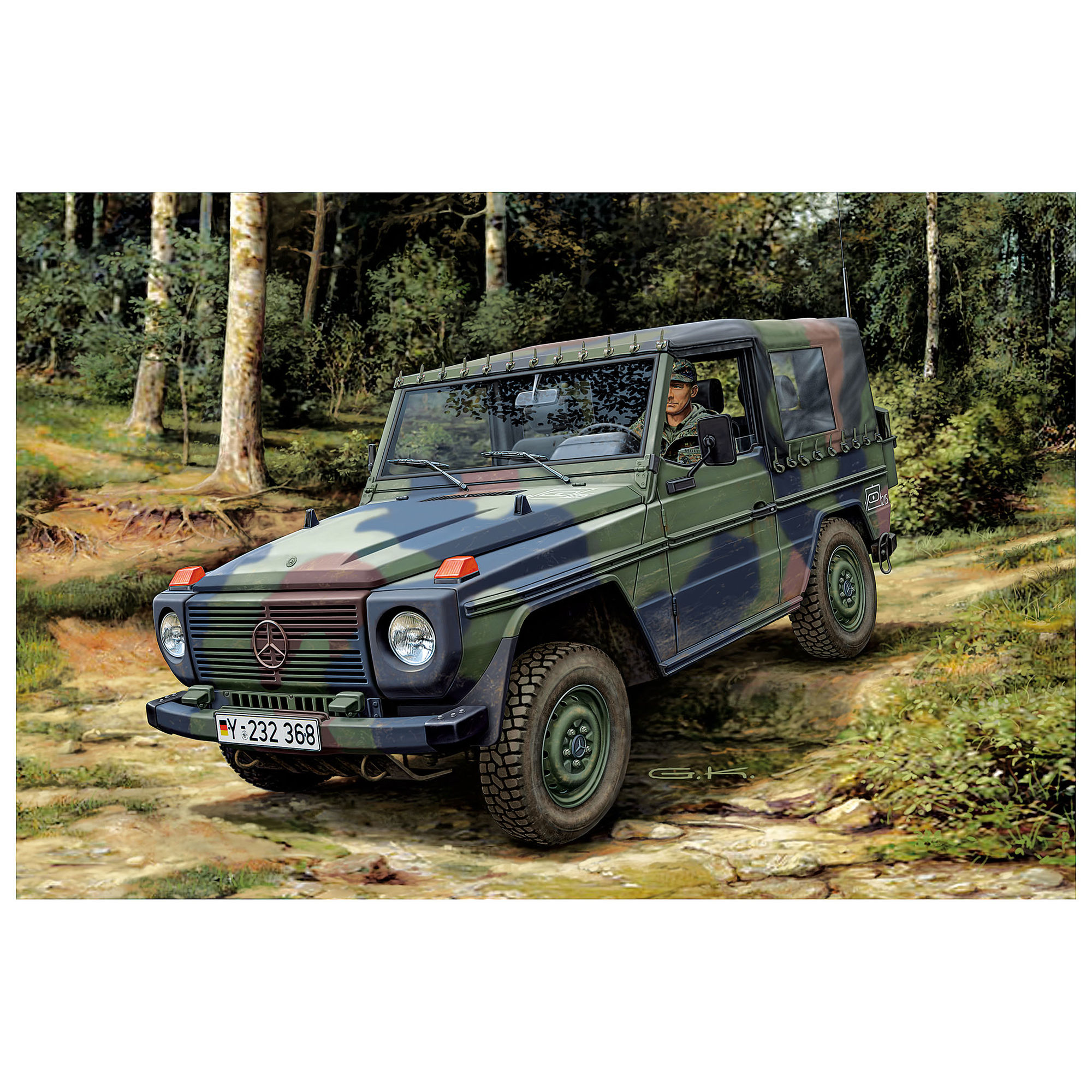 Ilustracja samochodu terenowego Lkw gl leicht „Wolf” w terenie