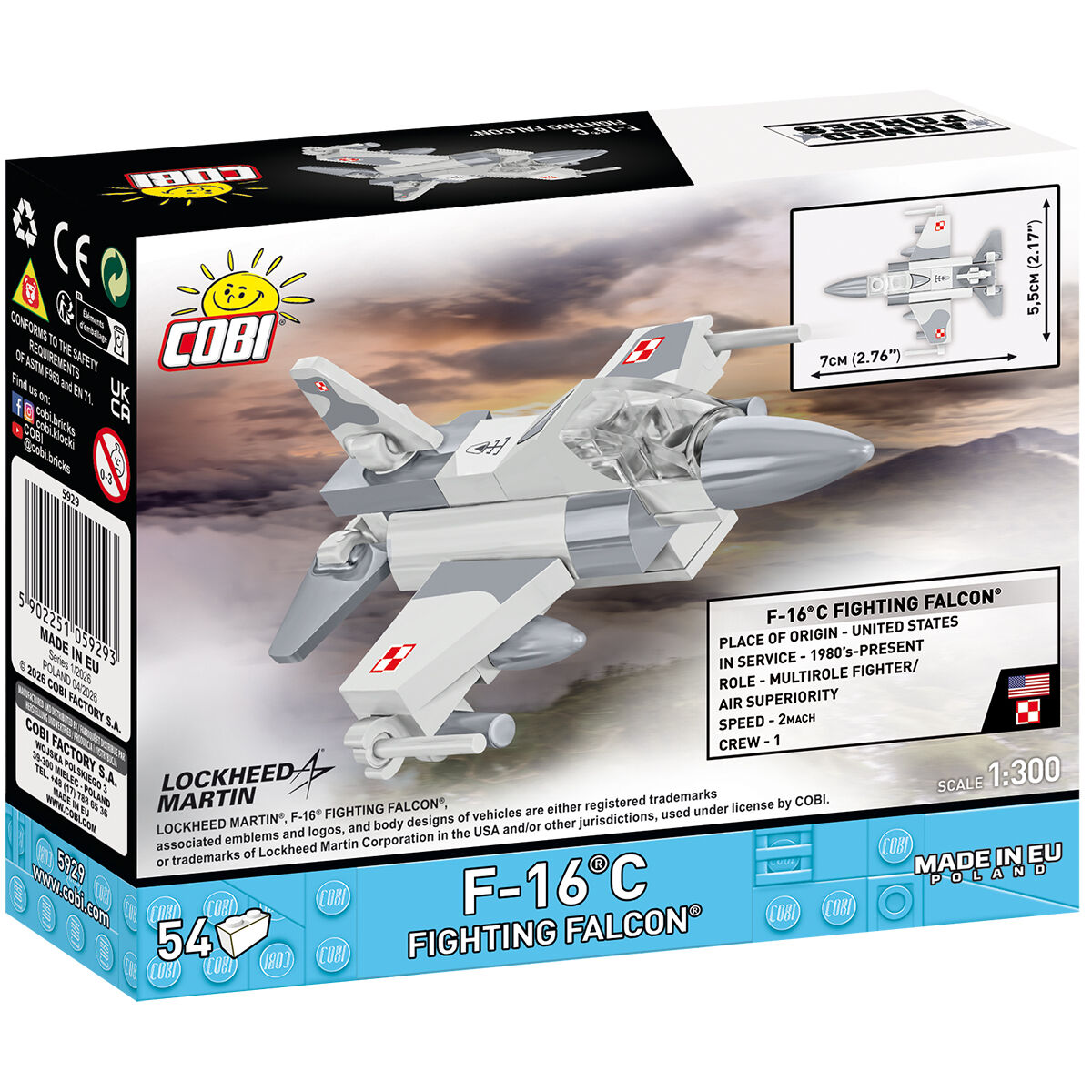 Model F-16C Fighting Falcon w polskich barwach na podstawce