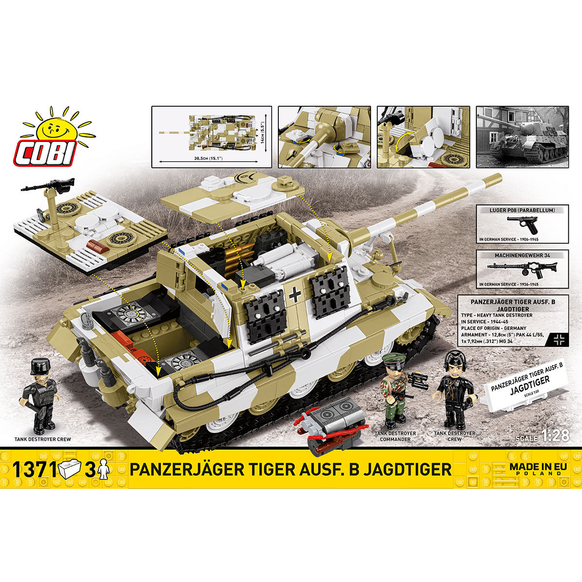 Jagdtiger z otwartym przedziałem i wyjętym silnikiem