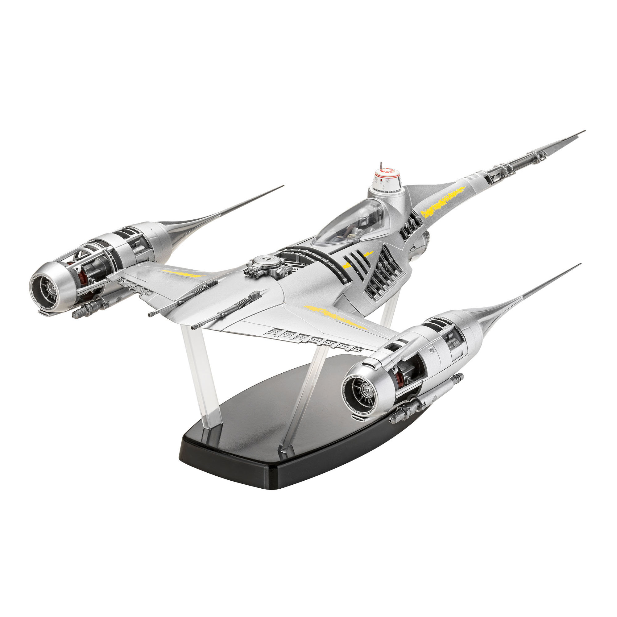 Złożony model N-1 Starfighter na podstawce
