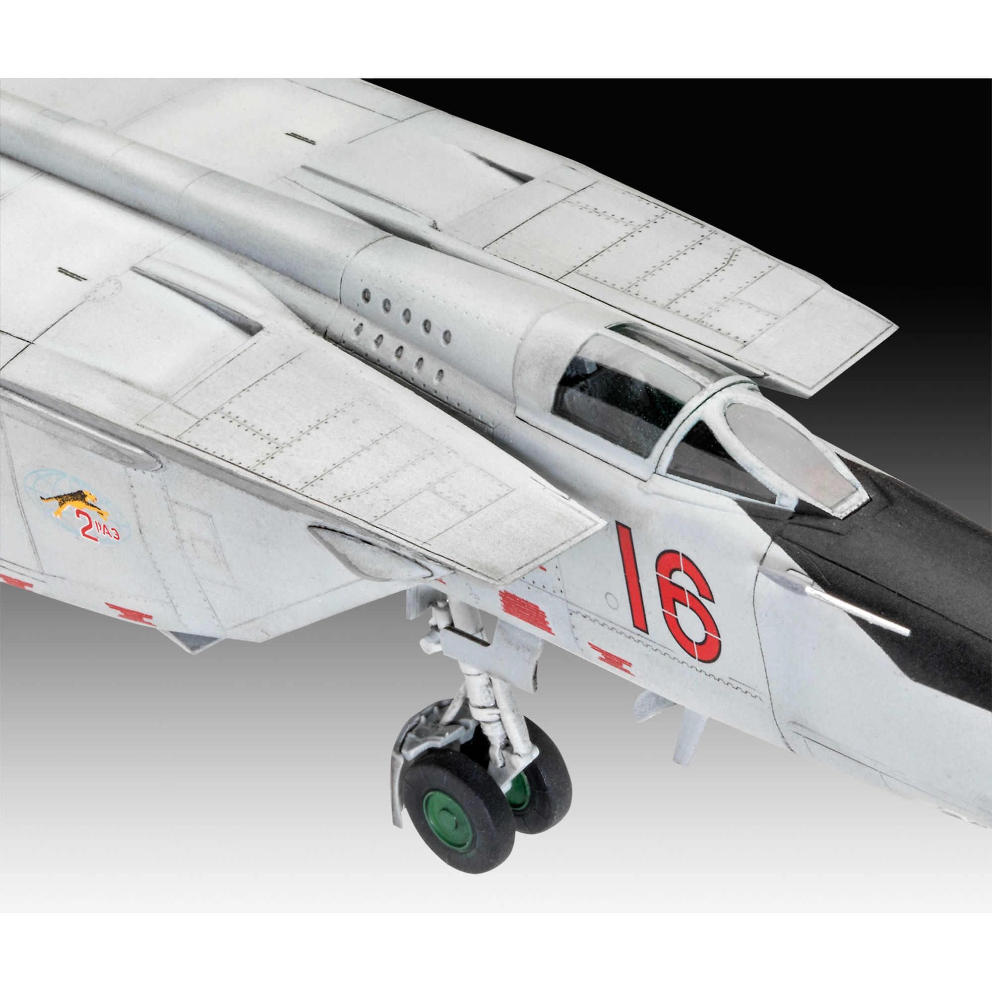 Zbliżenie kabiny i przedniej części modelu MiG-25 RBT