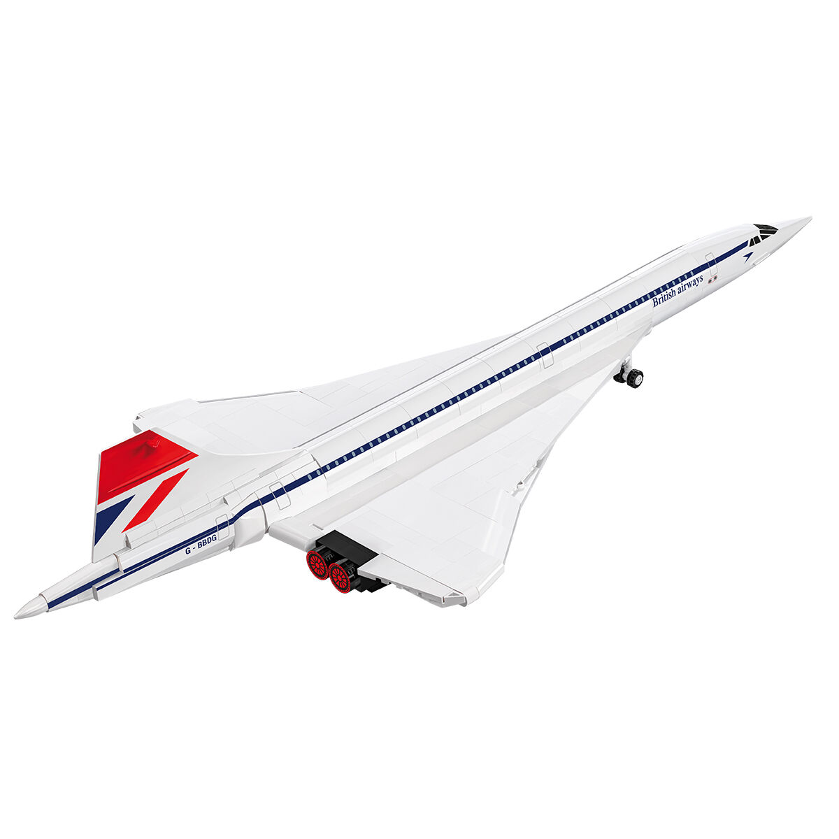 Widok modelu Concorde G-BBDG z przodu i z góry