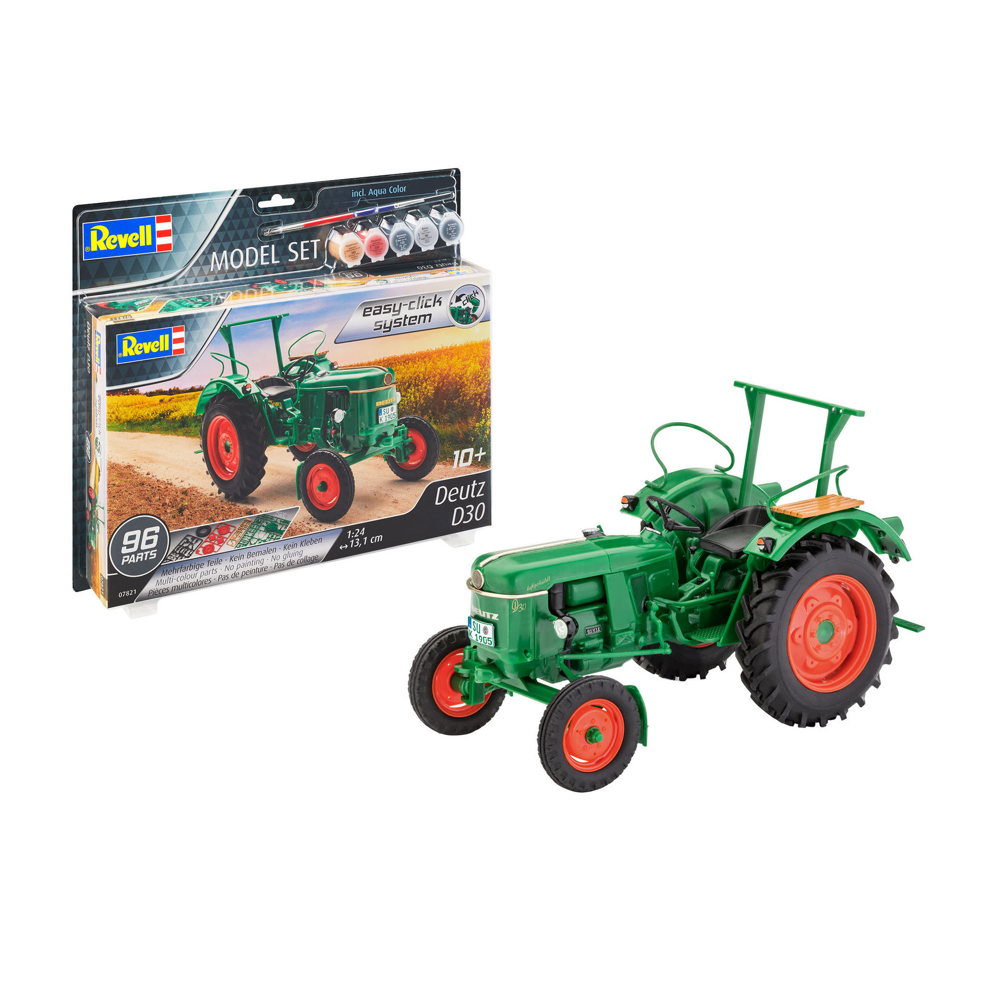 Złożony model ciągnika Deutz D30 z opakowaniem