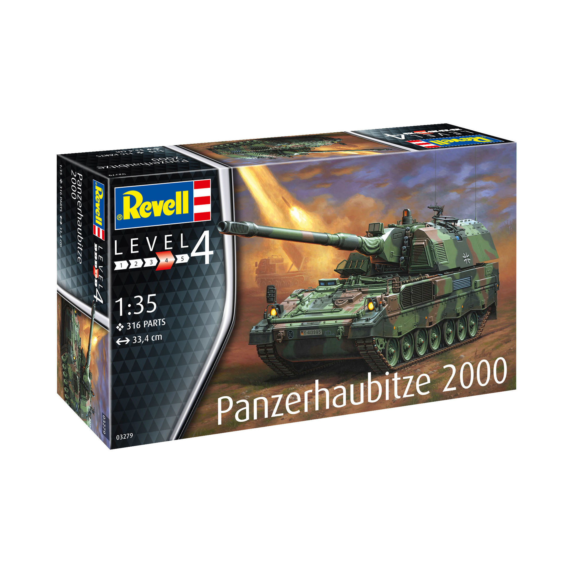 Model armatohaubicy PzH 2000 i opakowanie zestawu
