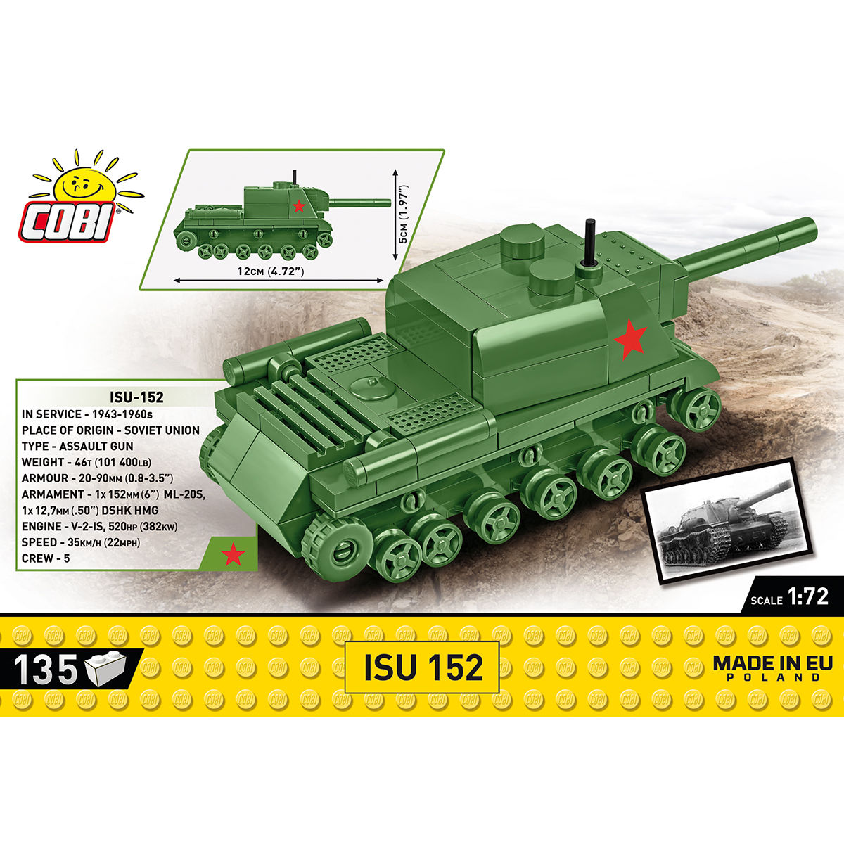Zbudowany model ISU-152 z widocznym układem jezdnym