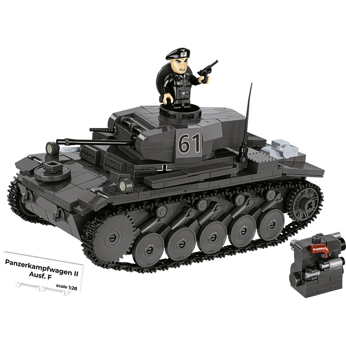 Panzerkampfwagen II Ausf. F z wyjmowanym mini modelem silnika