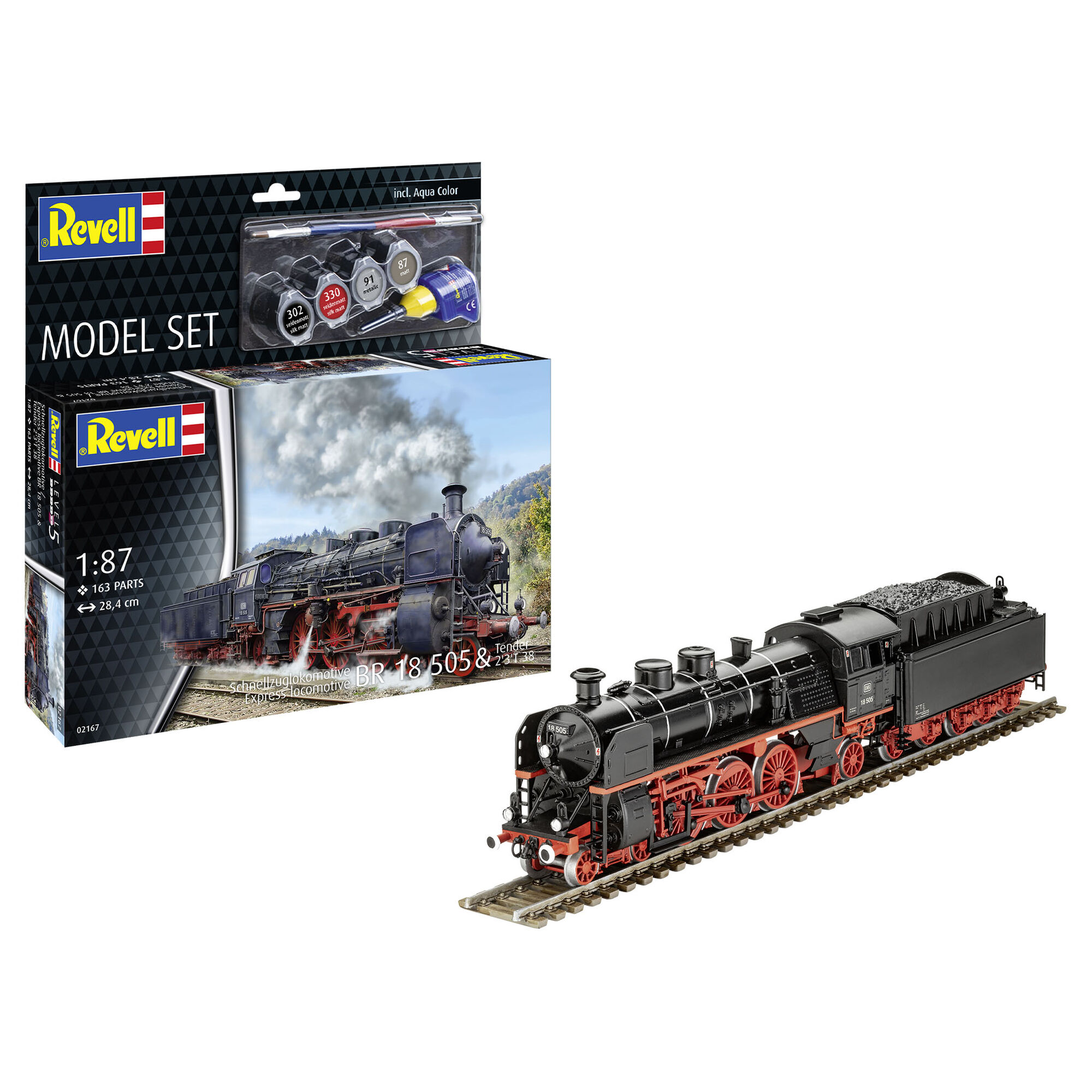 Złożony model lokomotywy BR 18 505 z tenderem