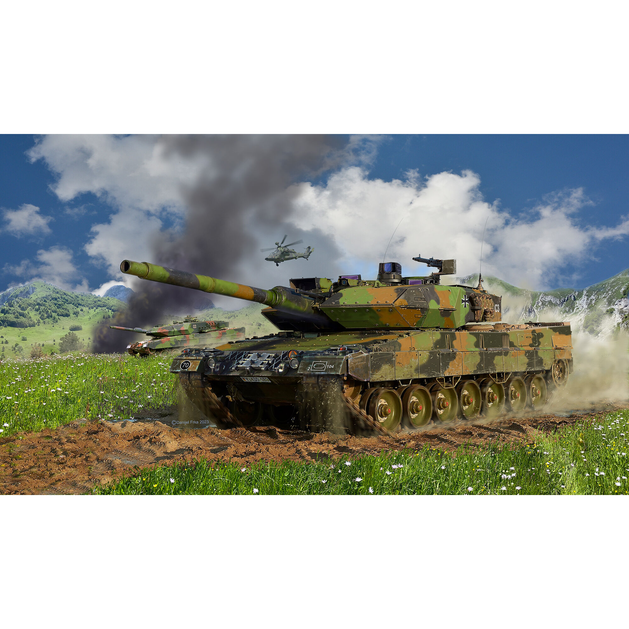 Czołg Leopard 2A6M+ w terenie