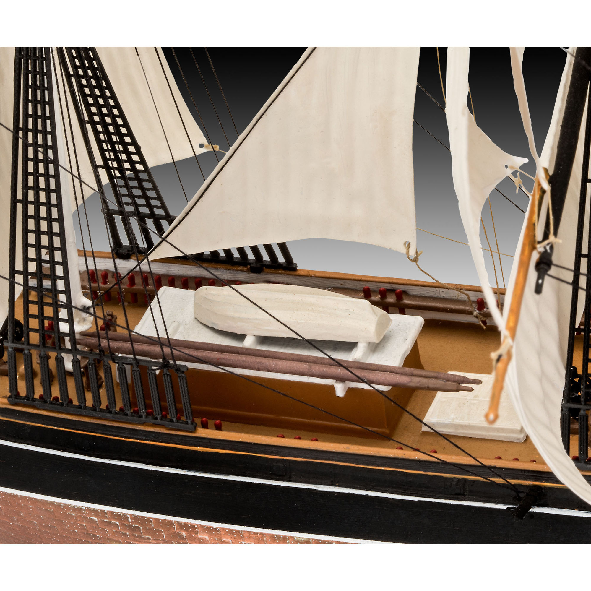 Detal pokładu i olinowania modelu Cutty Sark