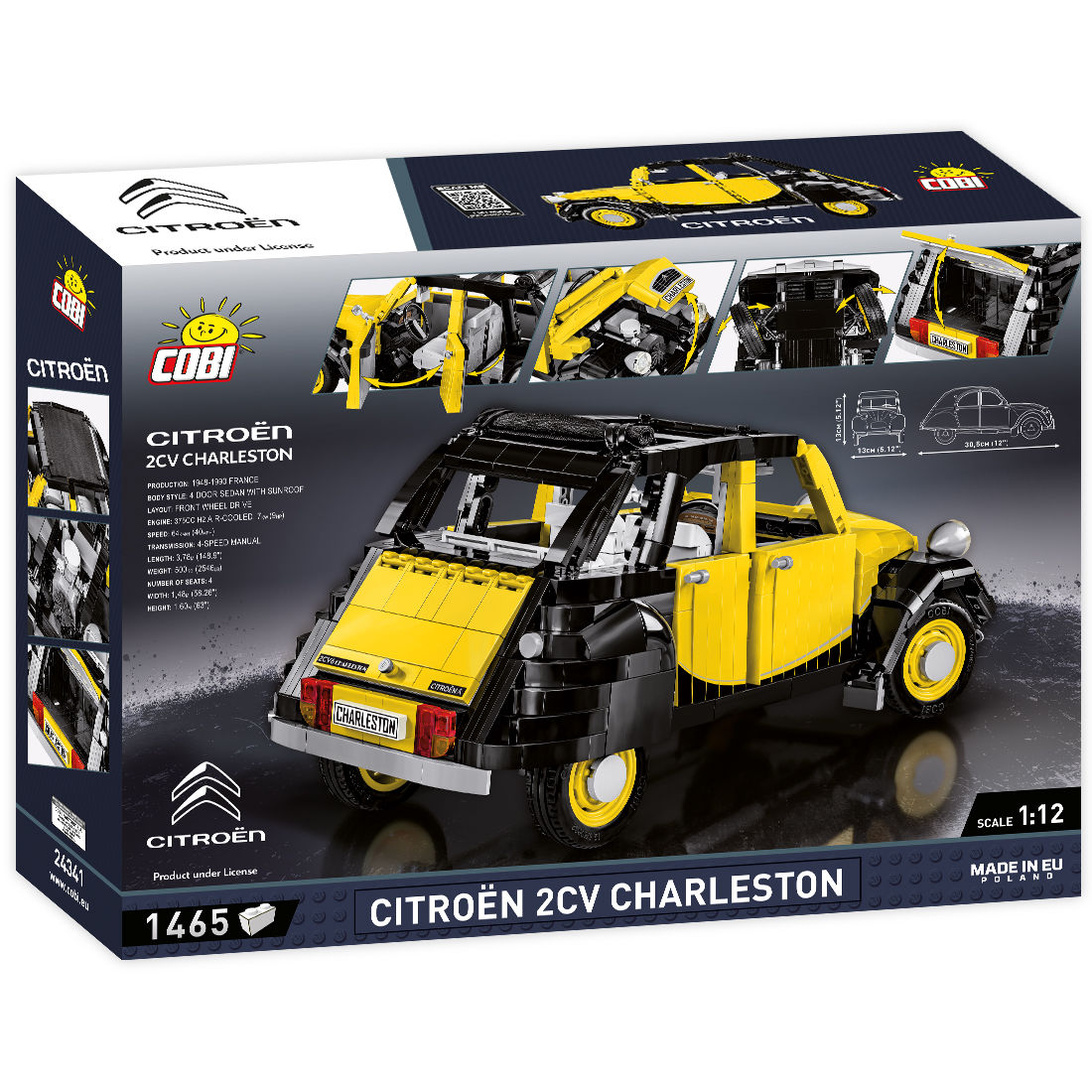 Model Citroëna 2CV Charleston z widocznym tyłem i otwartymi elementami