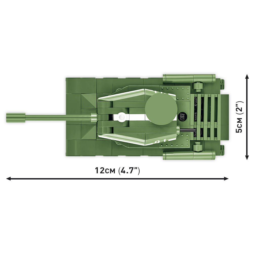 Widok z góry i wymiary modelu IS-2