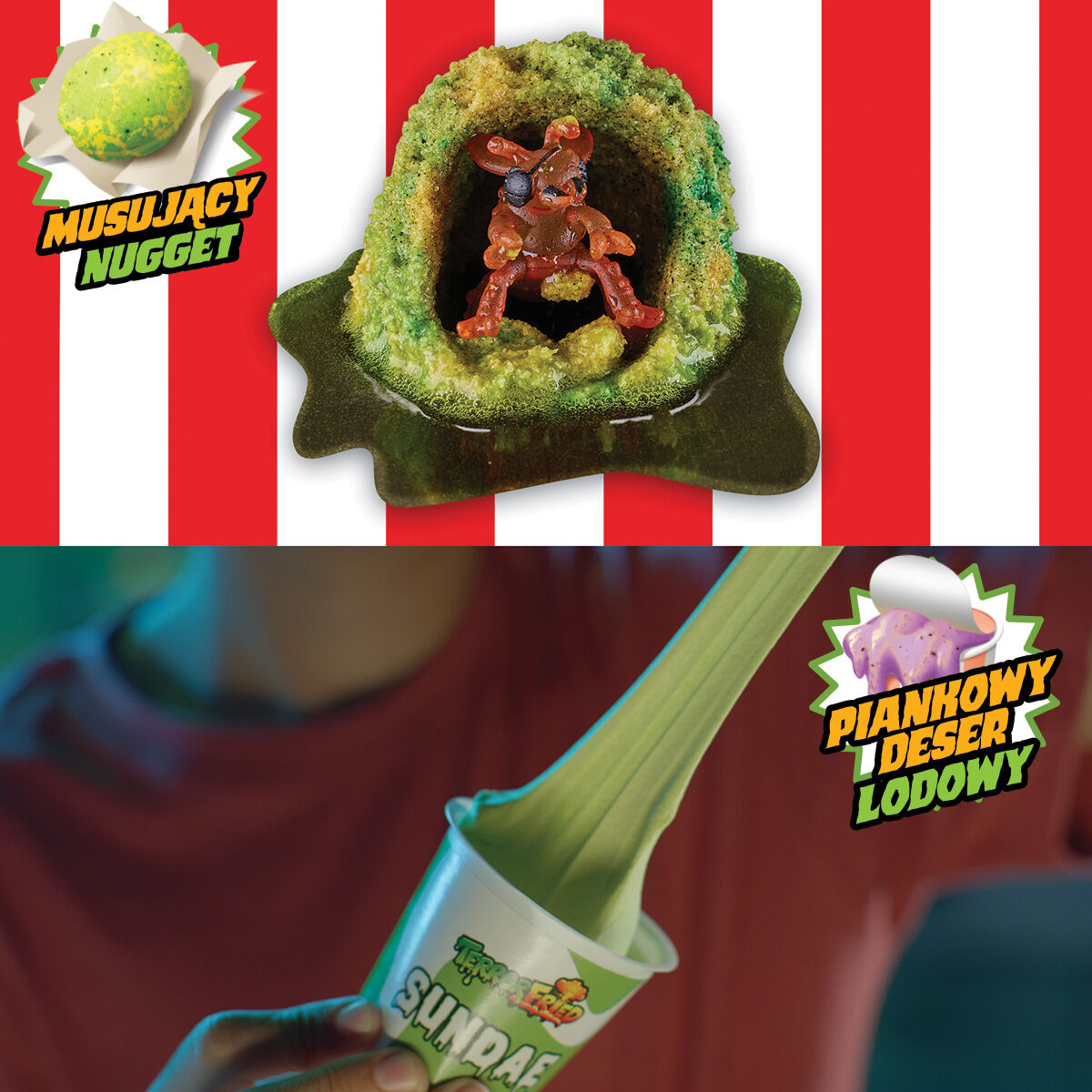 Musujący nugget i piankowy deser lodowy