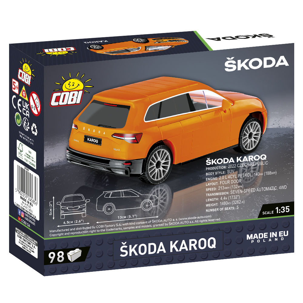 Model Škoda Karoq zbudowany z klocków COBI