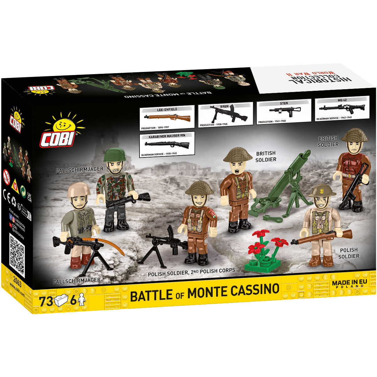 Pudełko zestawu Bitwa pod Monte Cassino z sześcioma figurkami