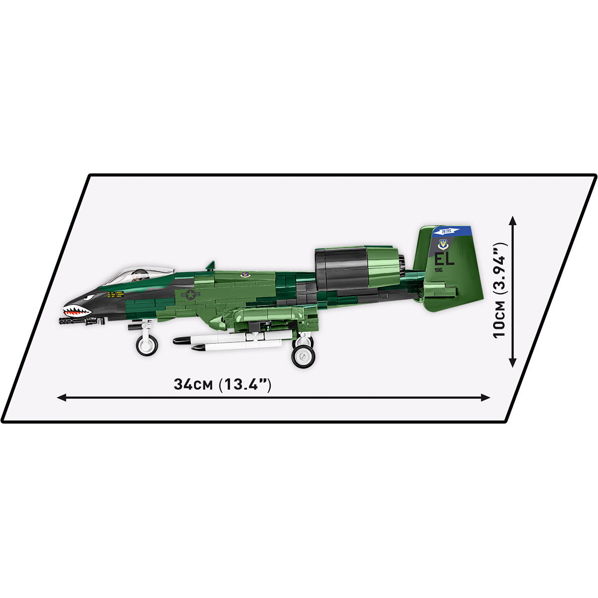 Wymiary zbudowanego modelu A-10 Thunderbolt II Warthog