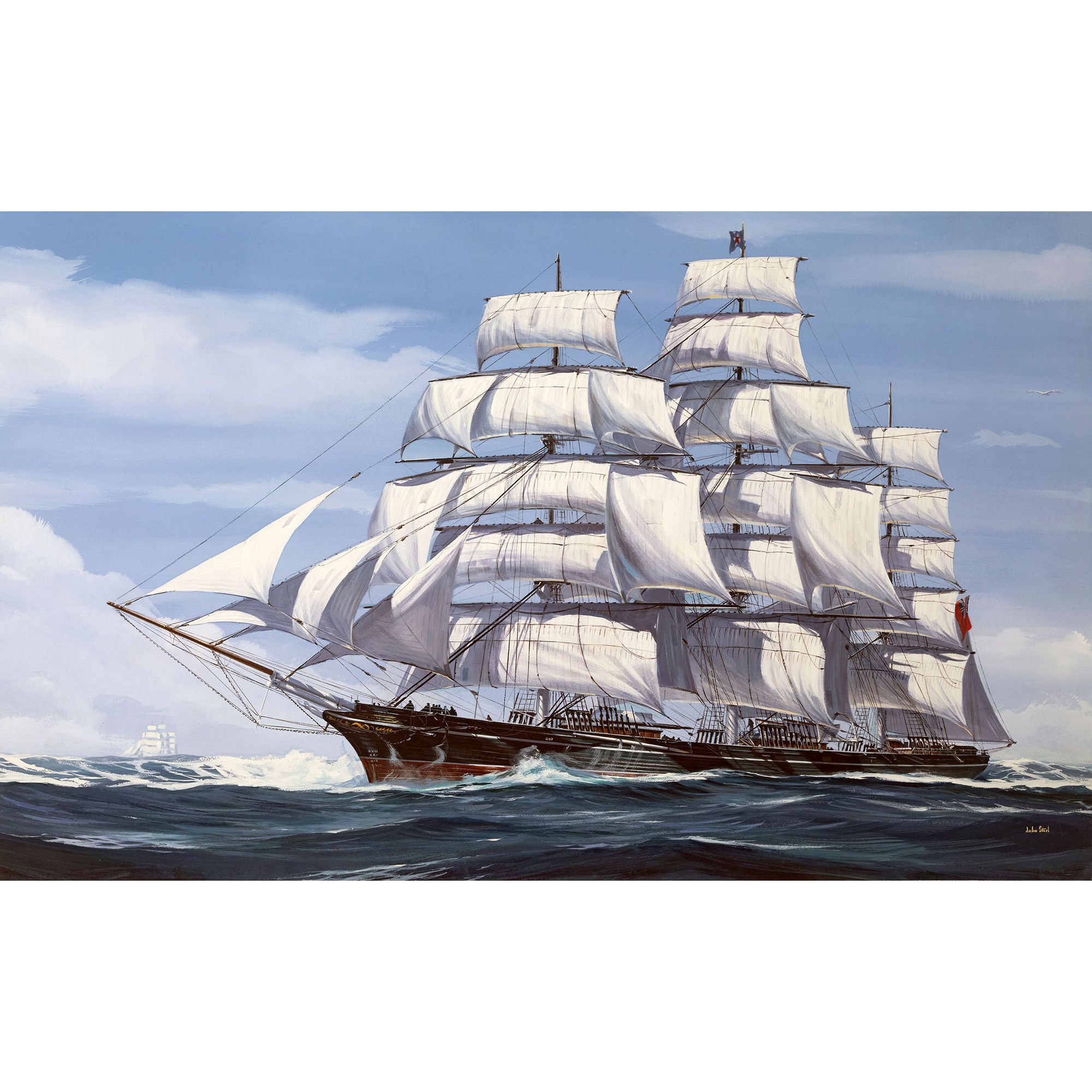 Żaglowiec Cutty Sark pod pełnymi żaglami