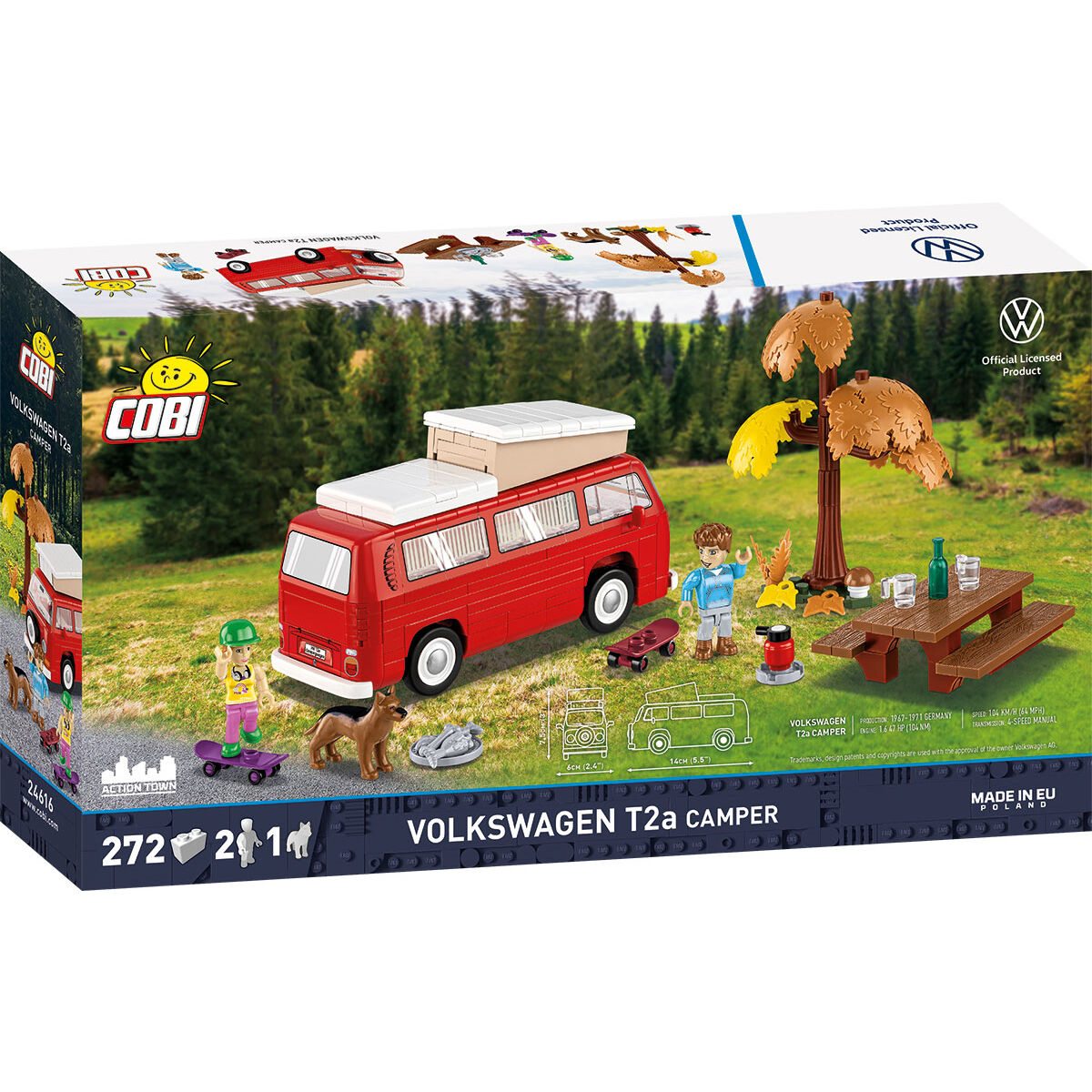 Volkswagen T2a Camper z figurkami i scenką piknikową