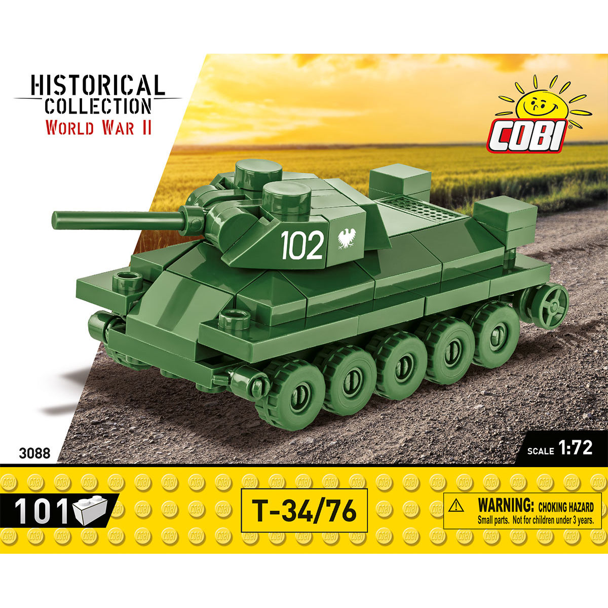 T-34/76 z ruchomą wieżą i kołami