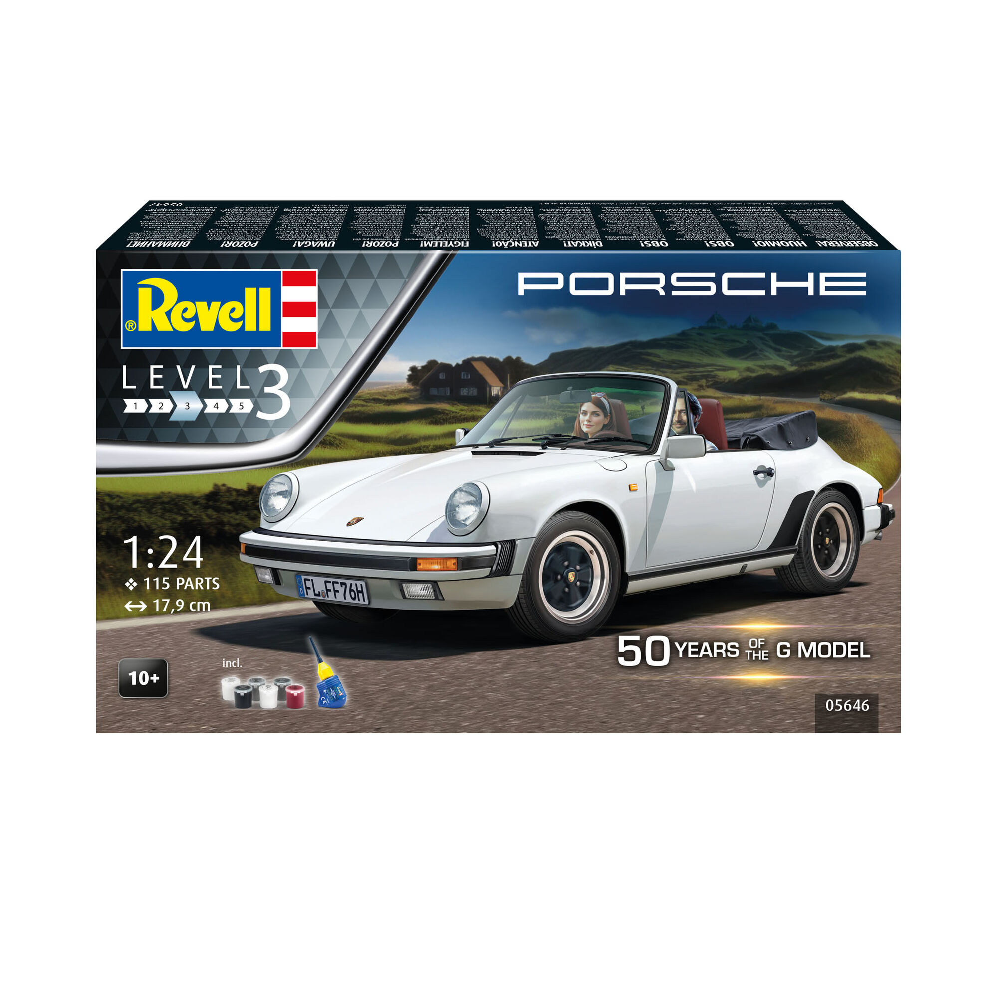 Pudełko zestawu modelarskiego Porsche 911 Carrera 3.2 Cabriolet