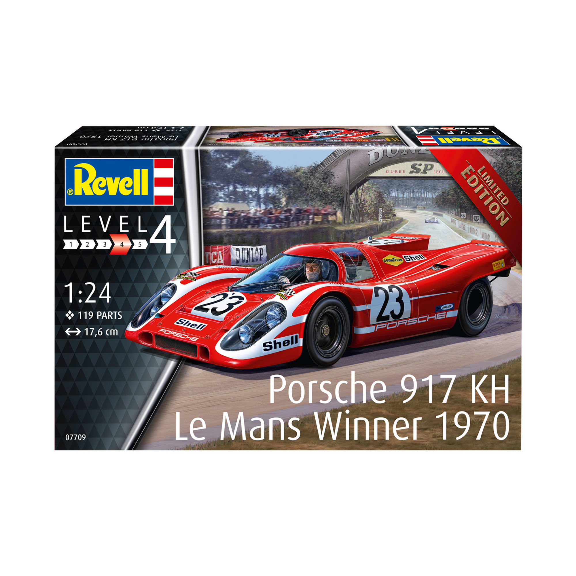 Pudełko zestawu Revell Porsche 917K Le Mans Winner 1970