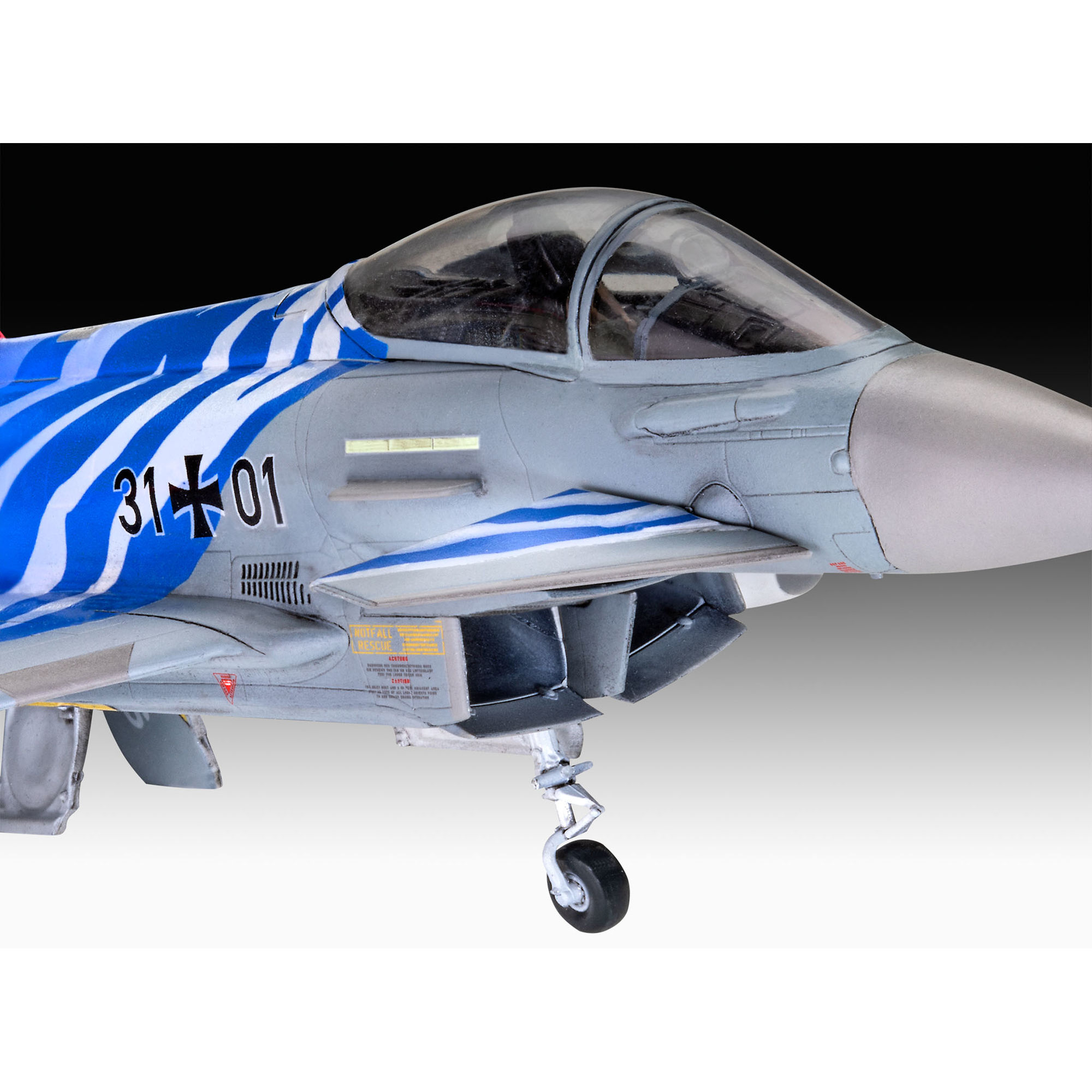 Detal kokpitu i podwozia modelu Eurofighter Typhoon