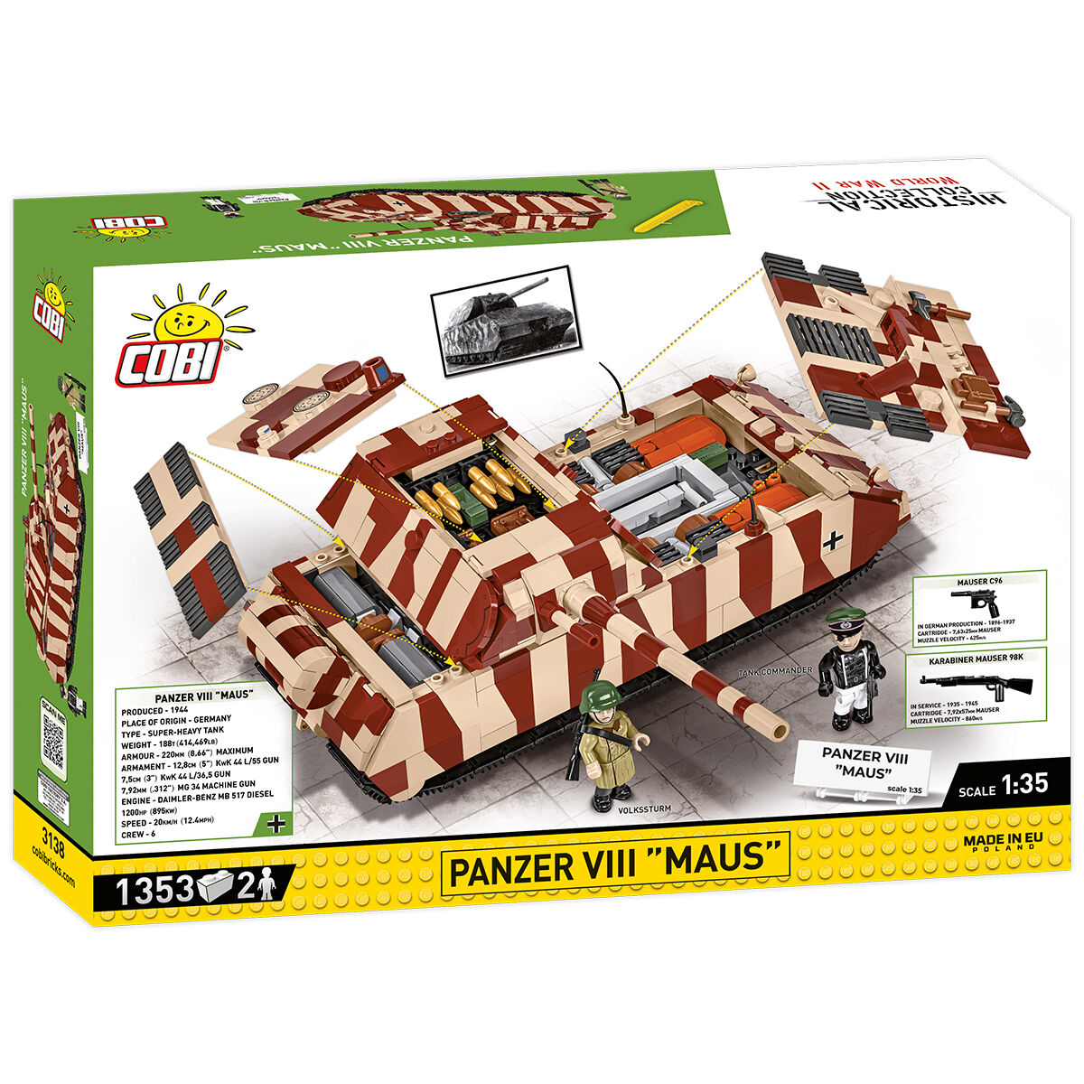 Panzer VIII Maus z widocznym wnętrzem modelu