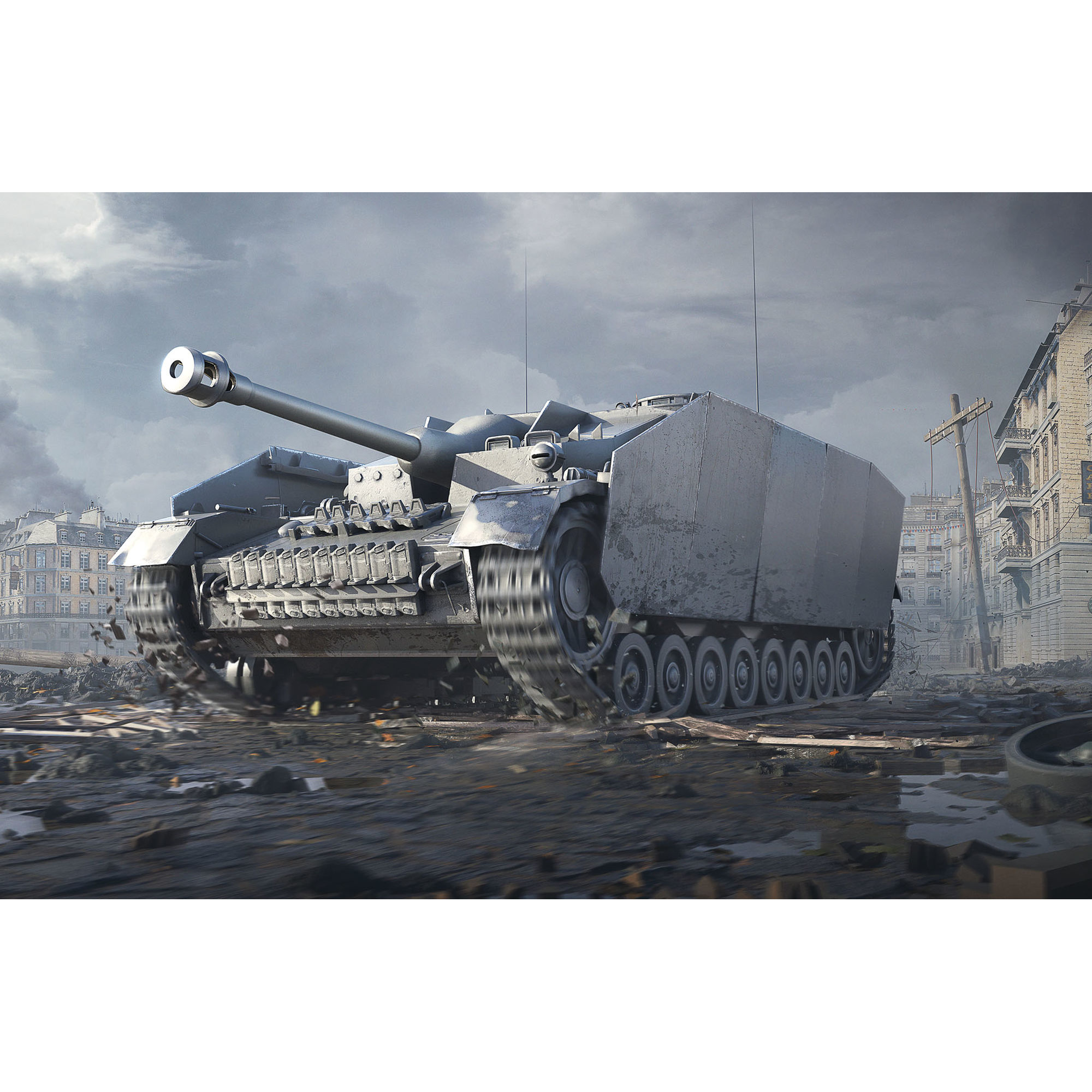 Sturmgeschütz IV przedstawiony w scenerii World of Tanks