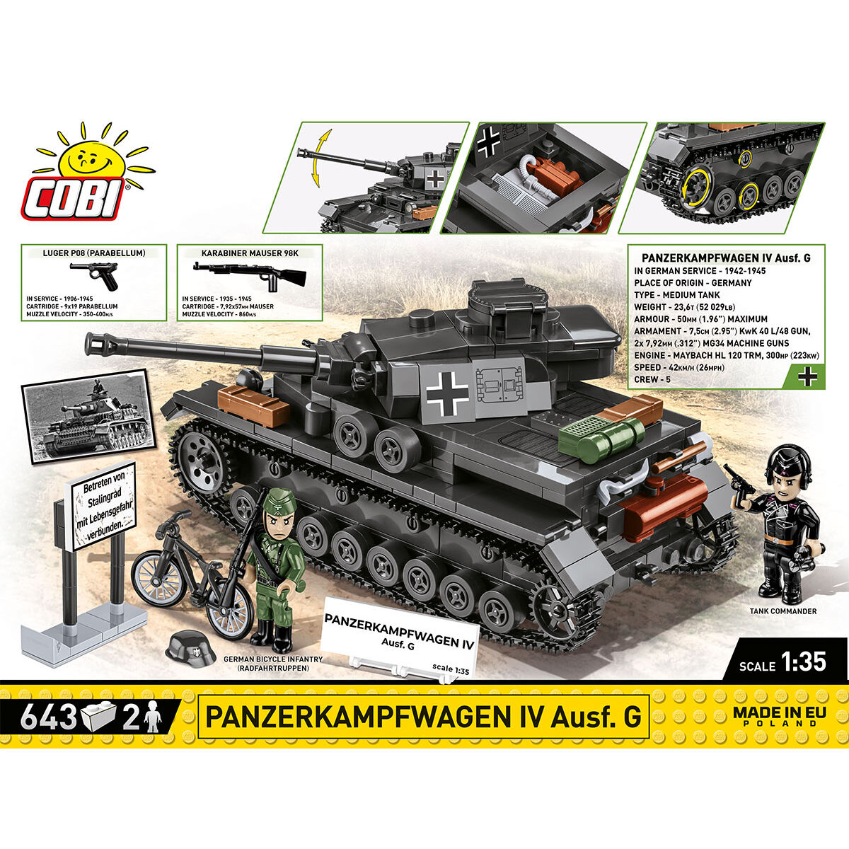 Panzerkampfwagen IV Ausf. G z otwartą klapą serwisową i elementami otoczenia