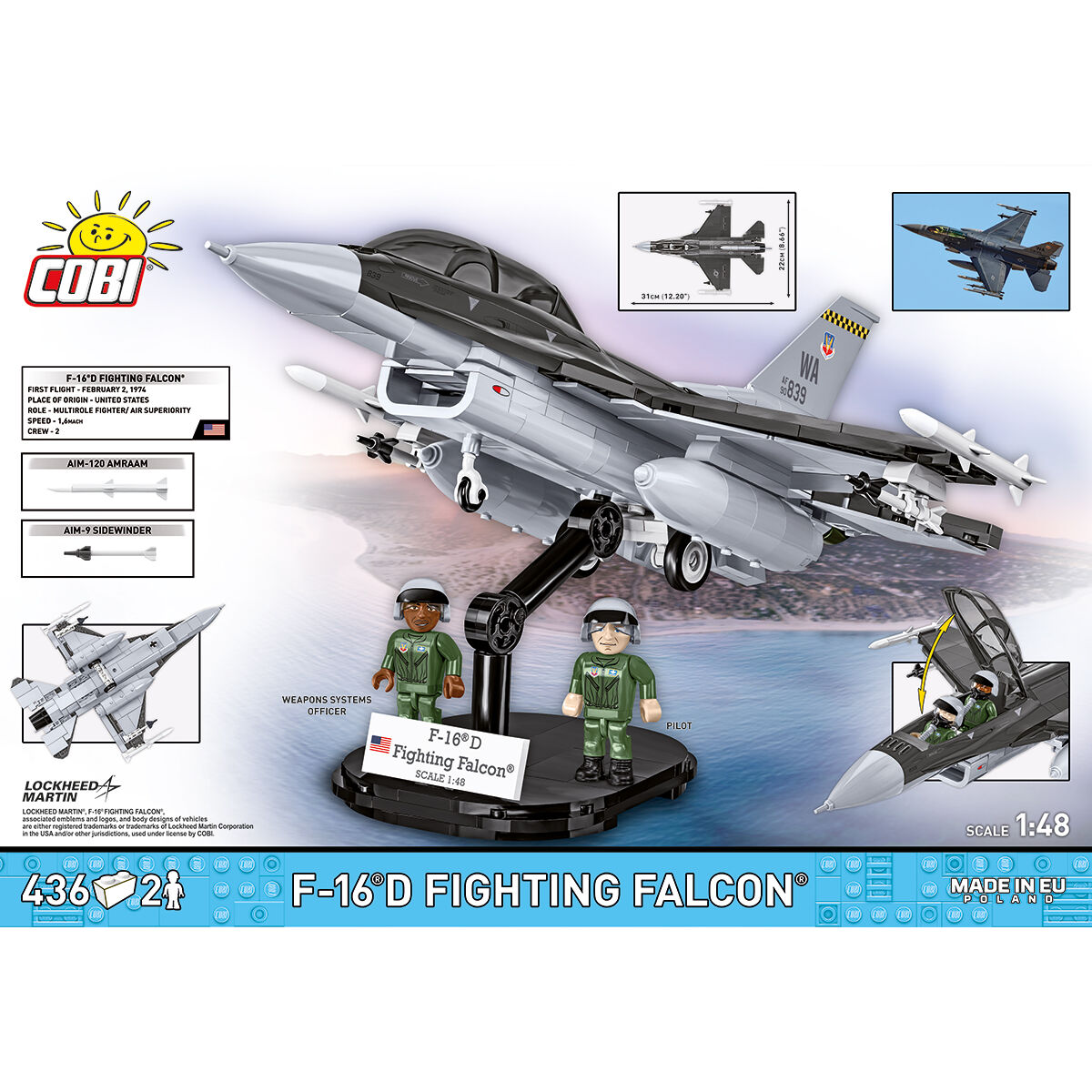 F-16D Fighting Falcon z dwiema figurkami i podstawką