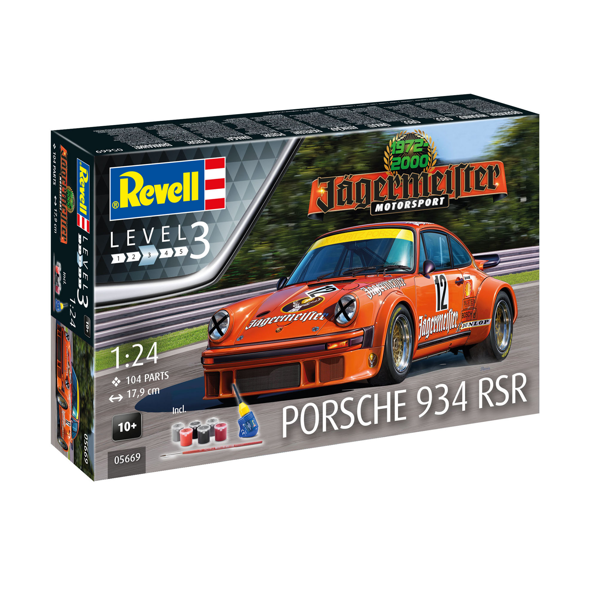 Pudełko zestawu modelarskiego Porsche 934 RSR w skali 1:24