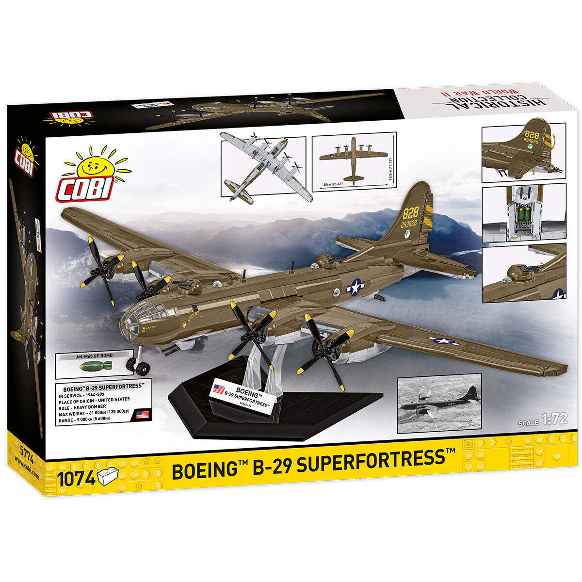 Boeing B-29 Superfortress z podstawką ekspozycyjną