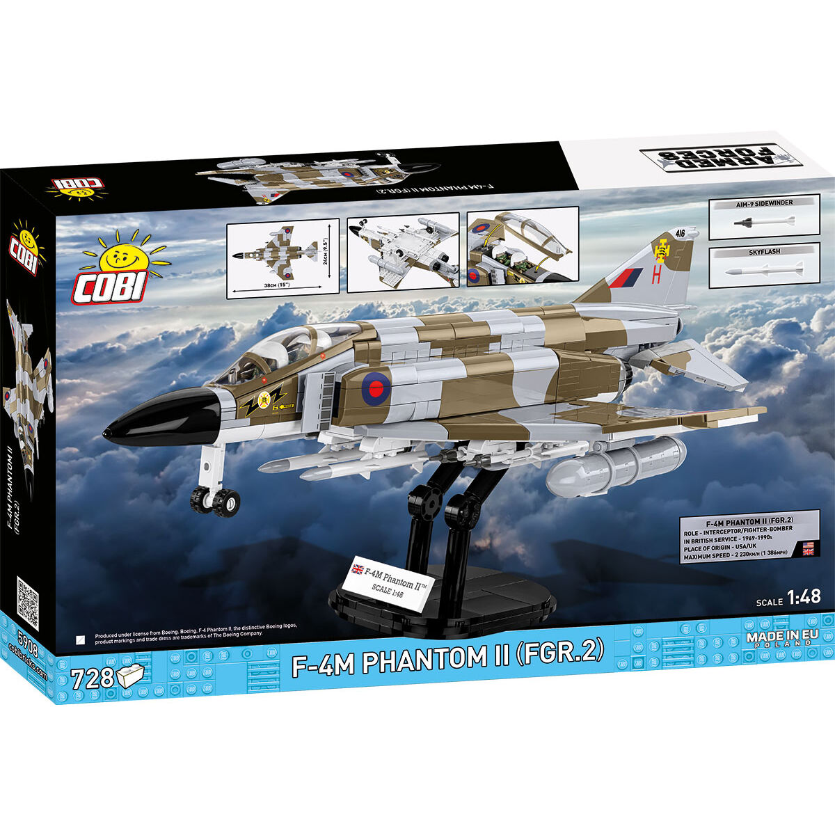 Model F-4M Phantom II (FGR.2) w barwach RAF na podstawce